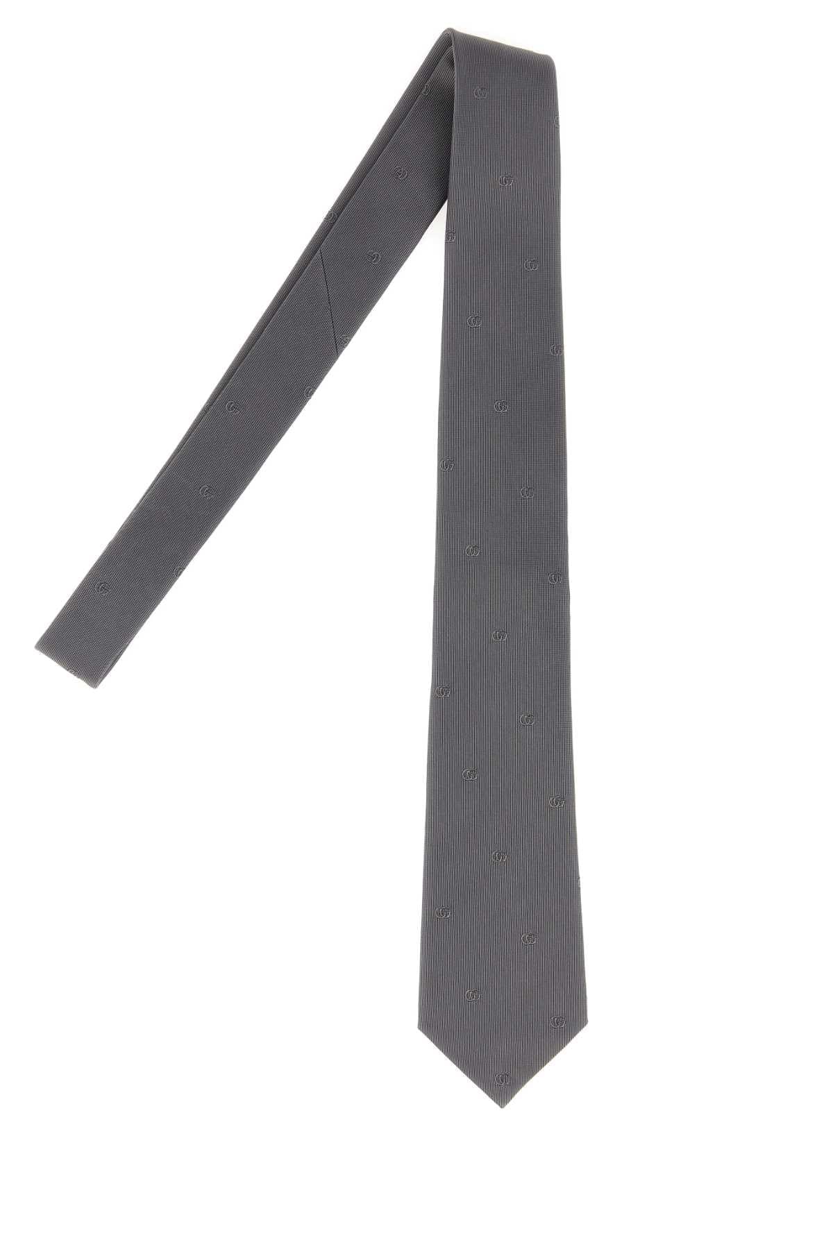 Gucci Men Grey Jacquard Tie GUCCI