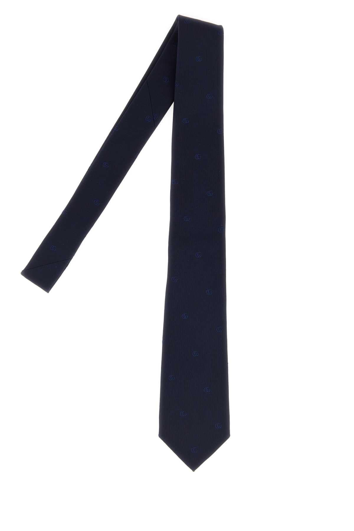 Gucci Men Midnight Blue Jacquard Tie GUCCI