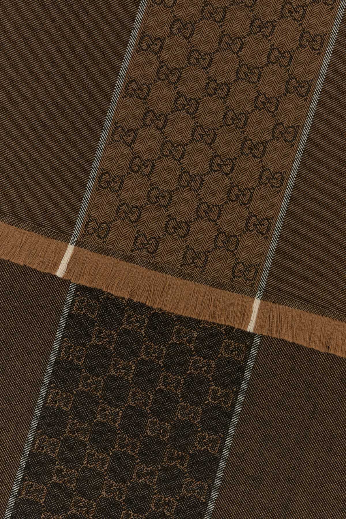 Gucci Men Camel Wool Scarf GUCCI