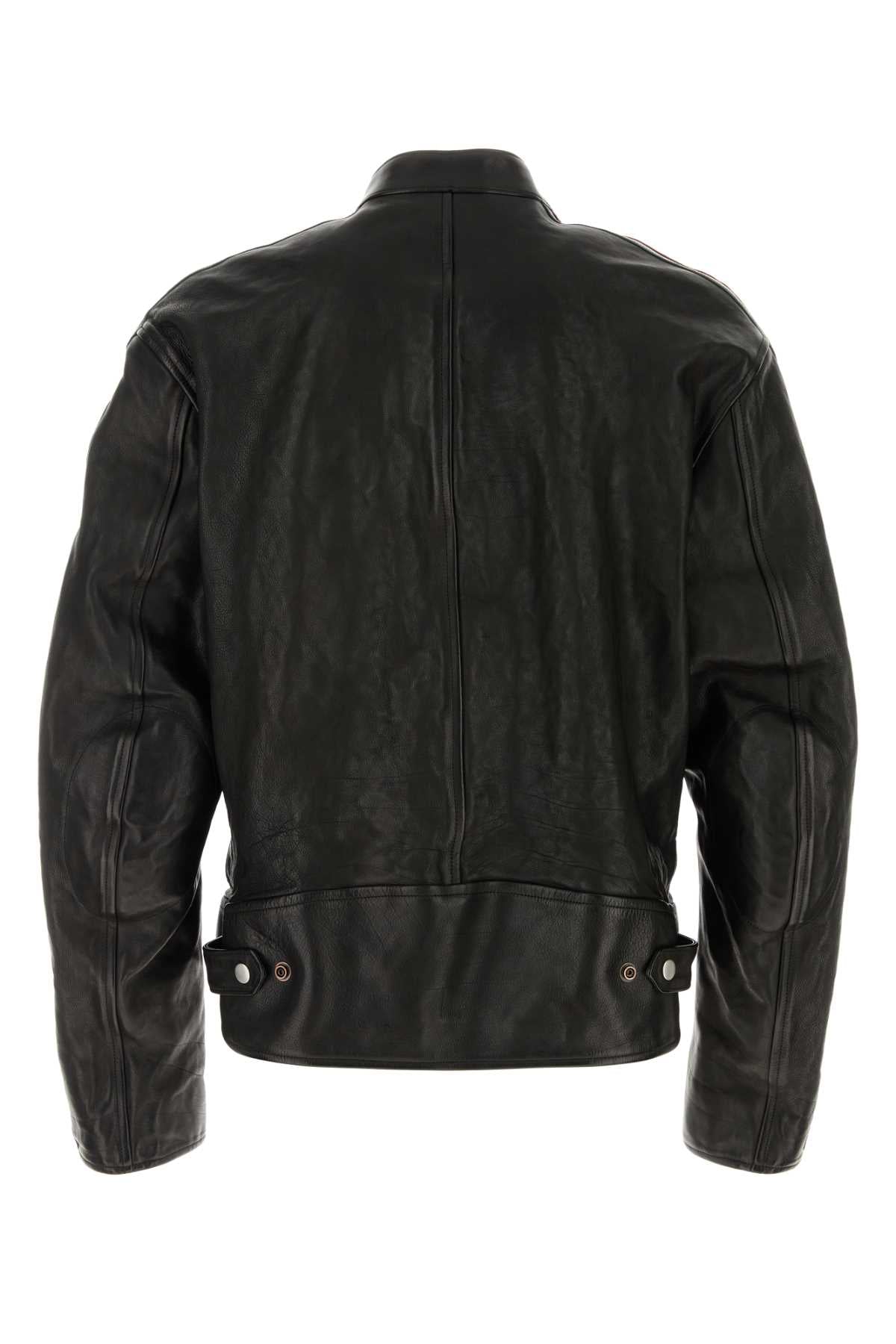 Gucci Men Black Leather Jacket GUCCI