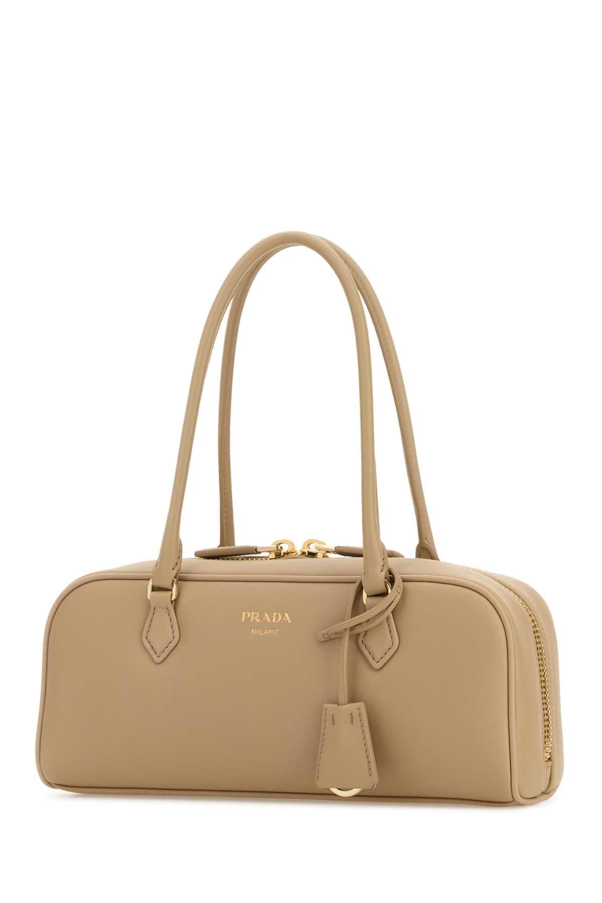 Prada Women Beige Leather Medium Handbag PRADA
