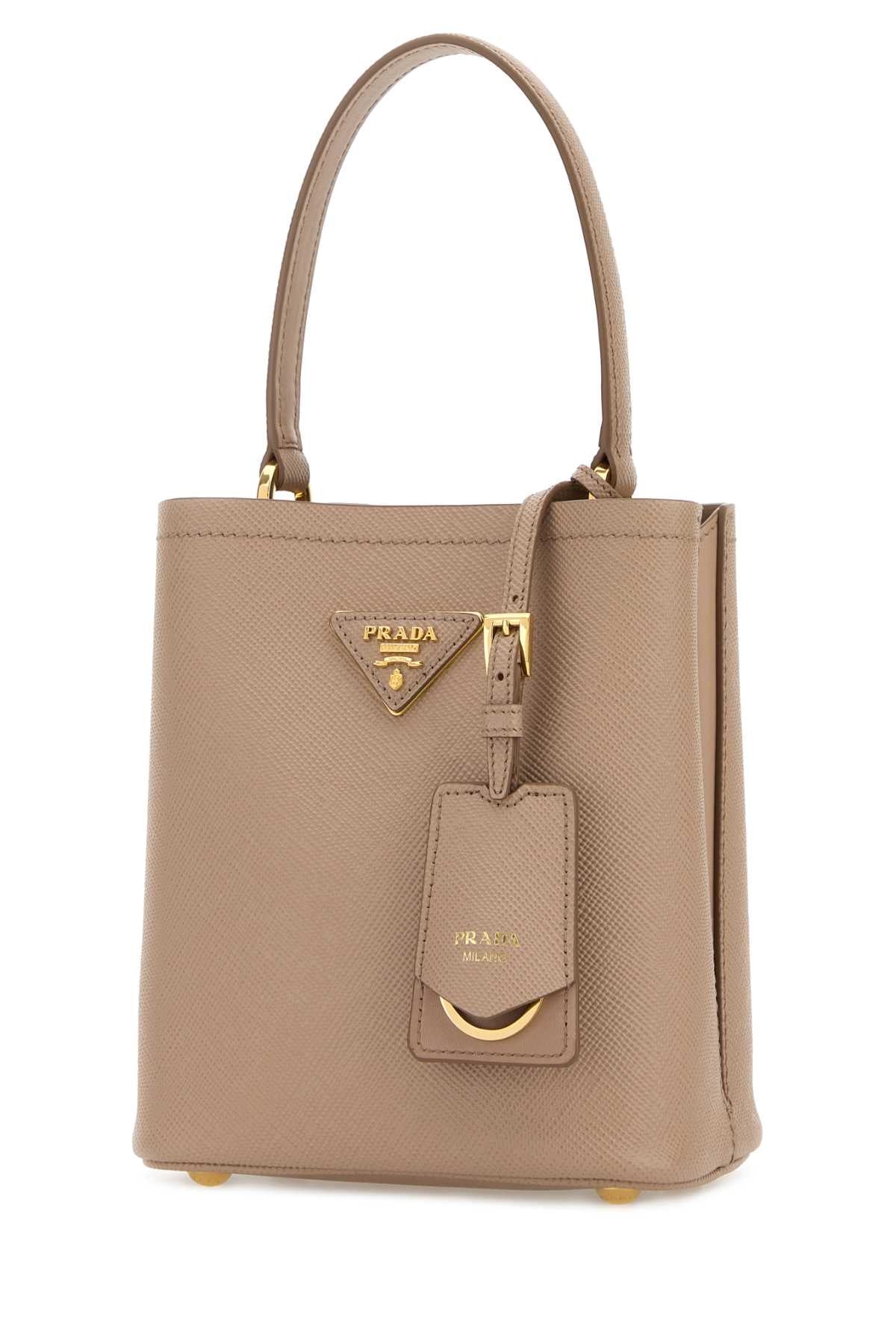 Prada Women Beige Leather Small Panier Handbag PRADA