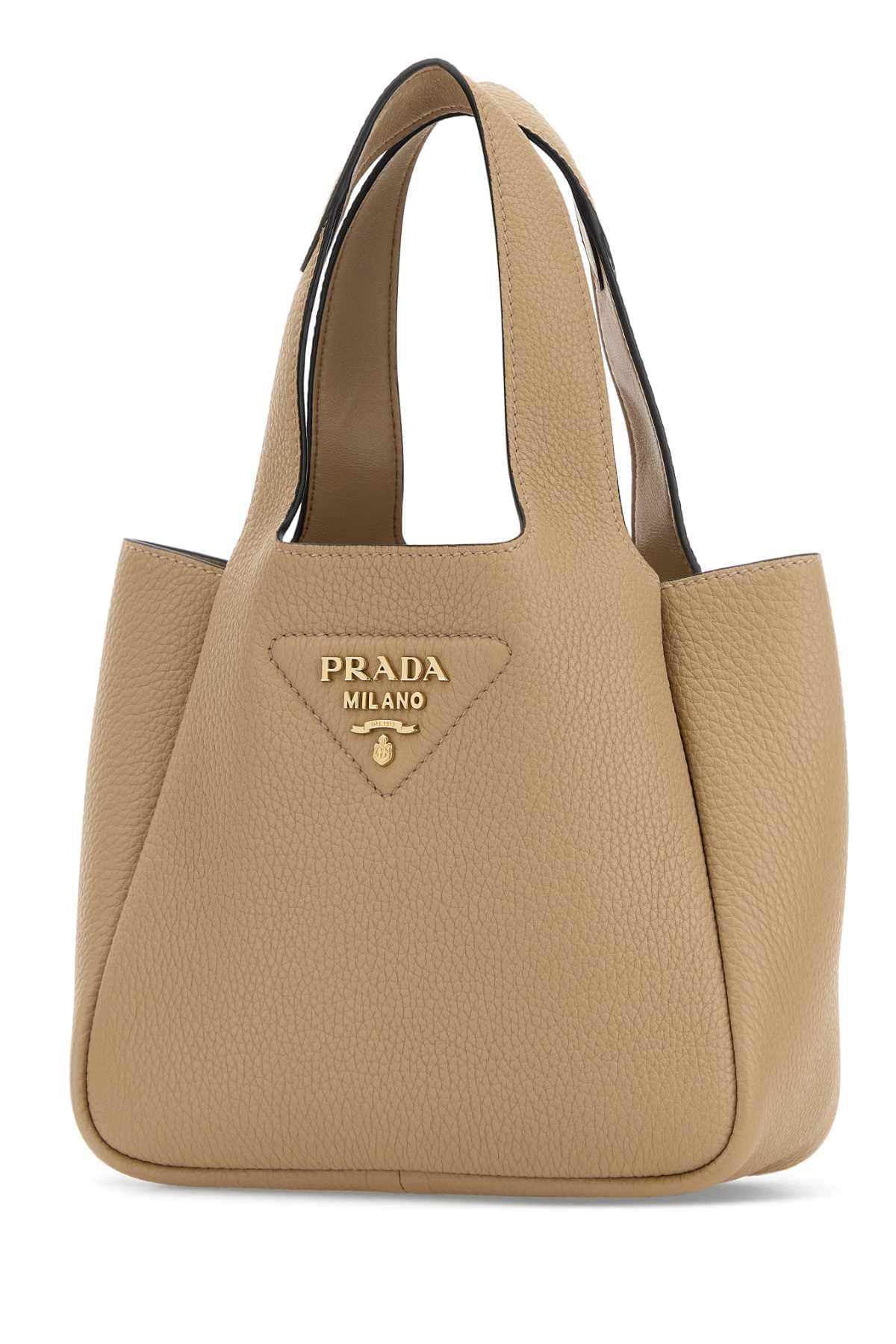 Prada Women Beige Leather Handbag PRADA