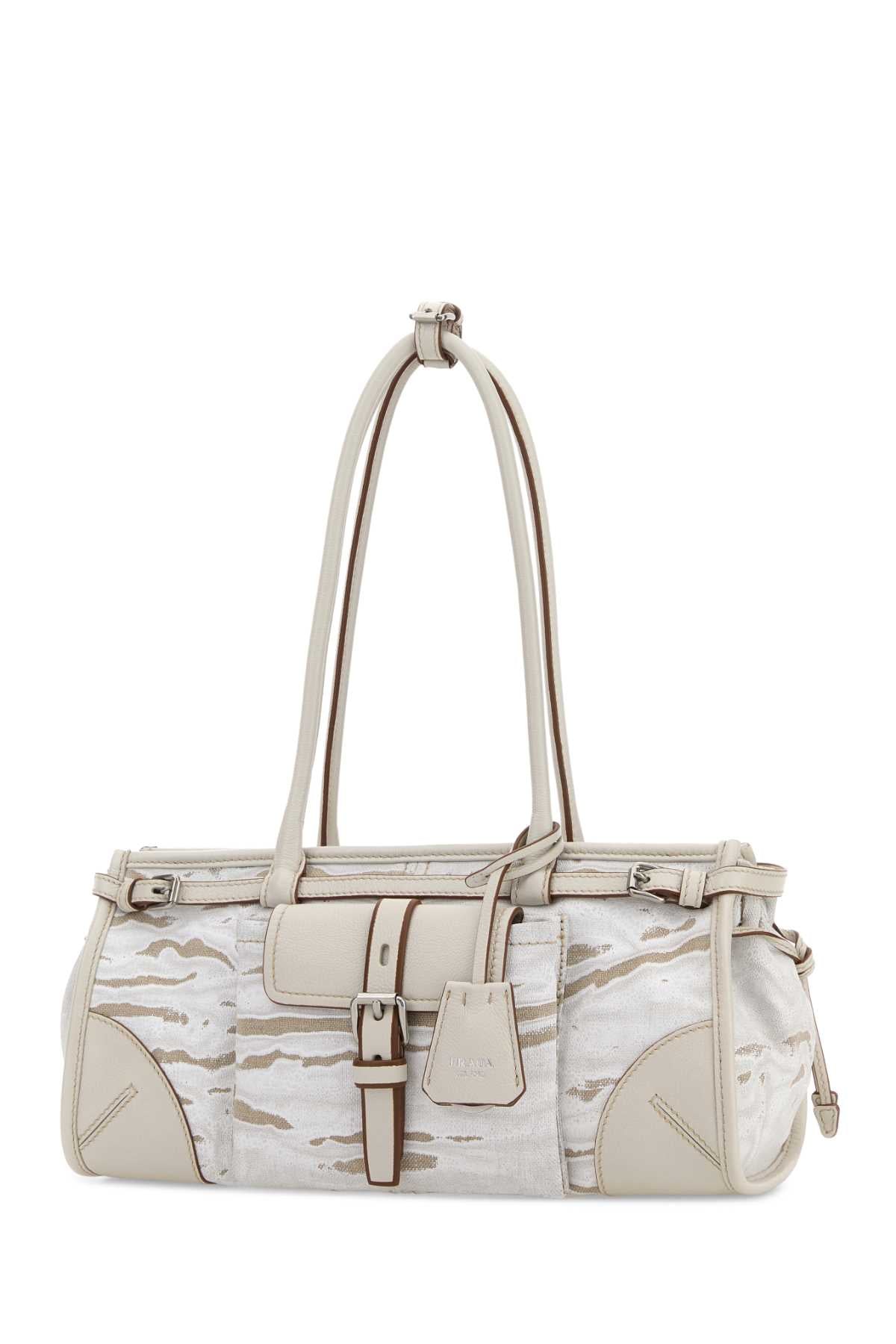 Prada Women Printed Canvas Medium Prada Bonnie Shoulder Bag PRADA