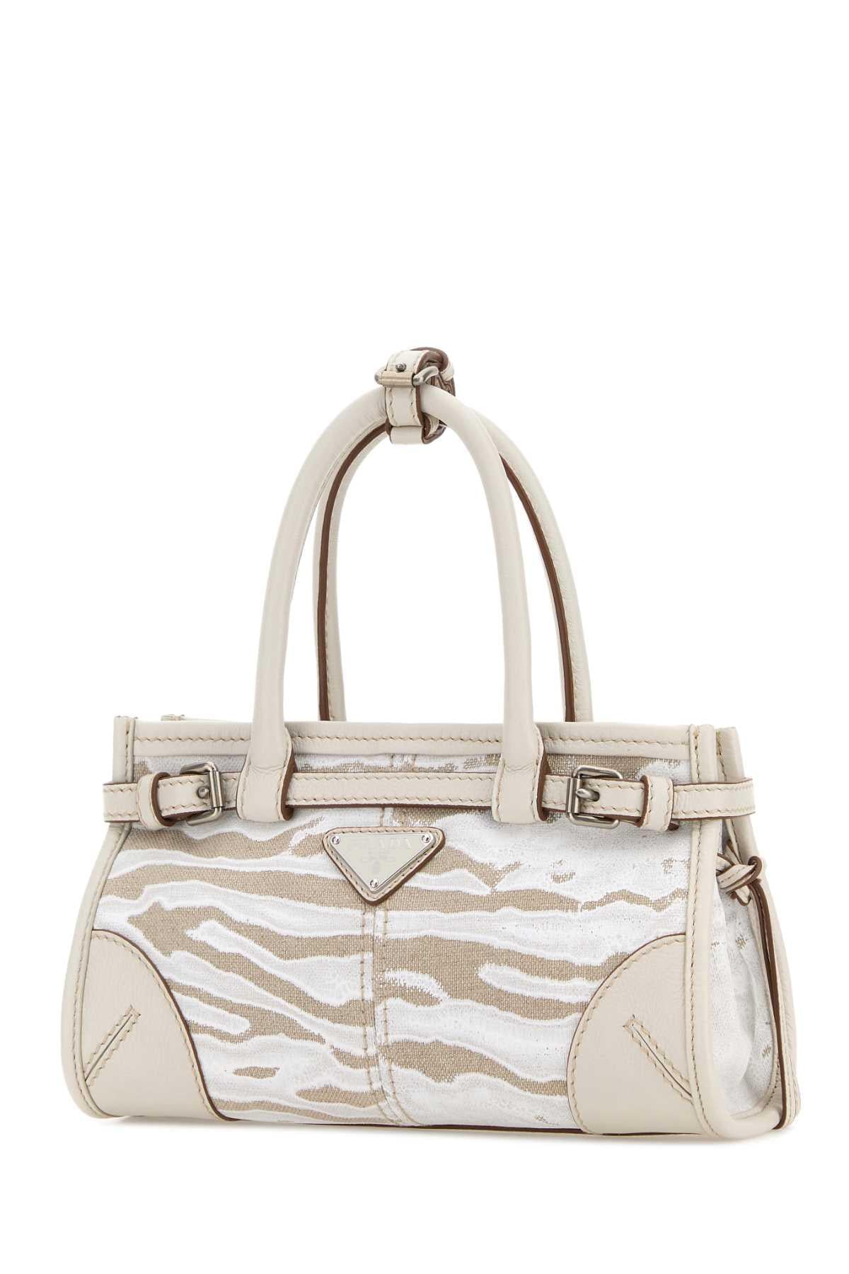 Prada Women Printed Canvas Small Prada Bonnie Handbag PRADA