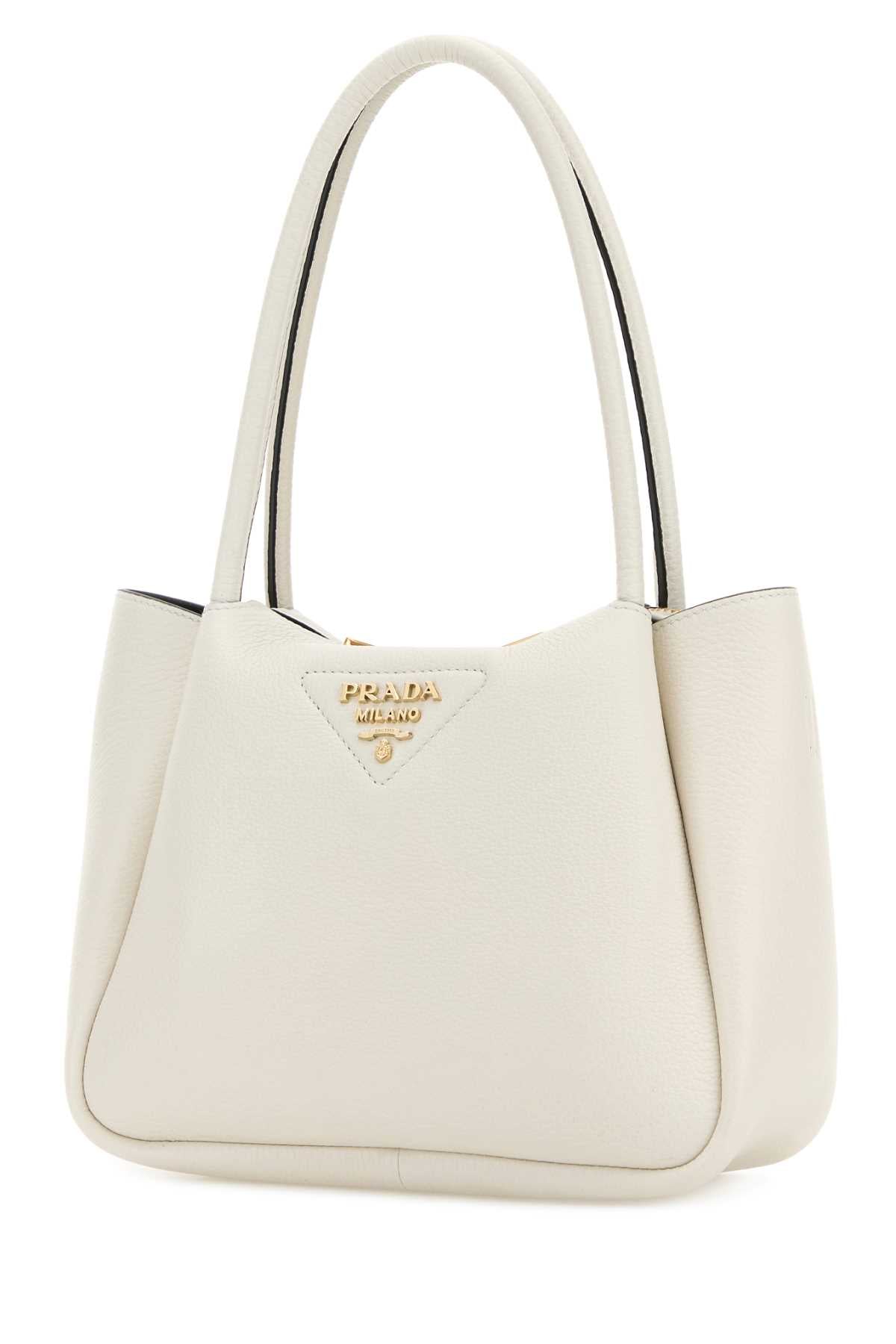 Prada Women Ivory Leather Small Handbag PRADA