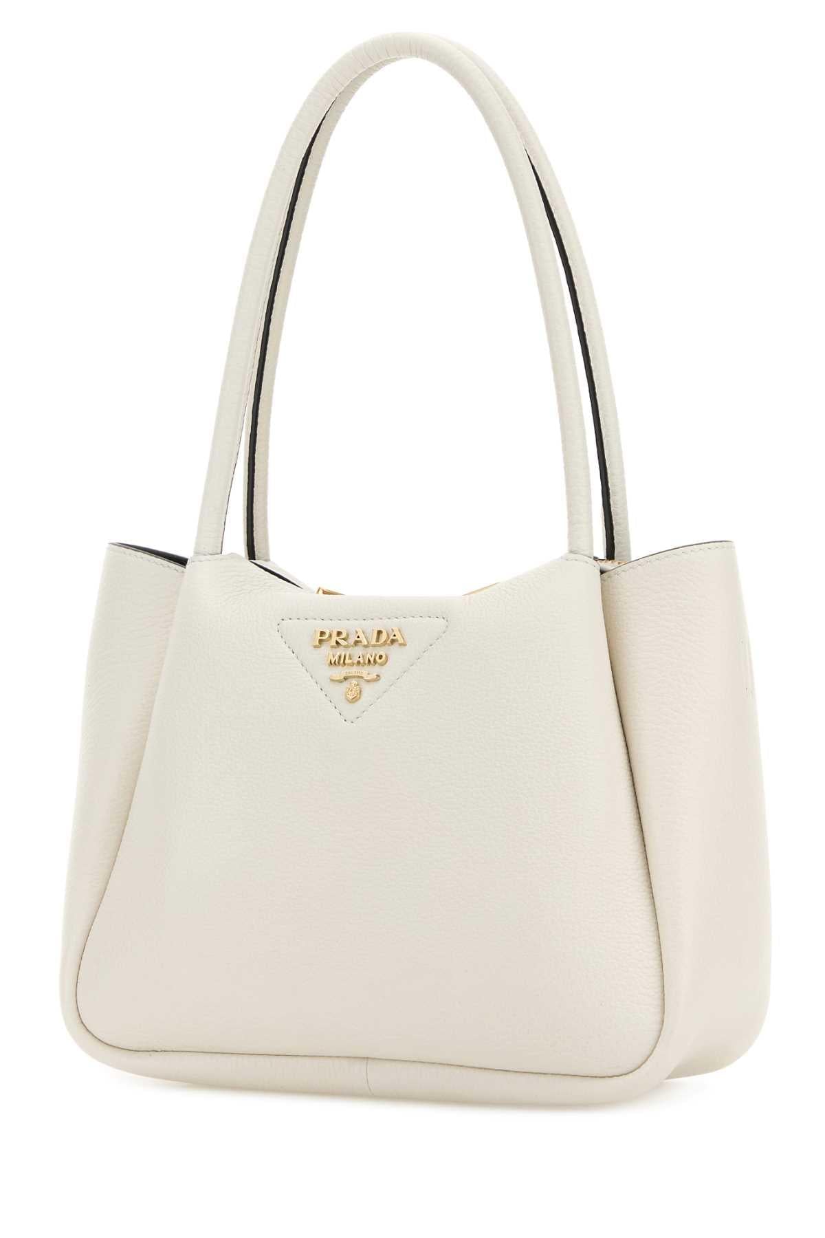 Prada Women Ivory Leather Small Handbag PRADA