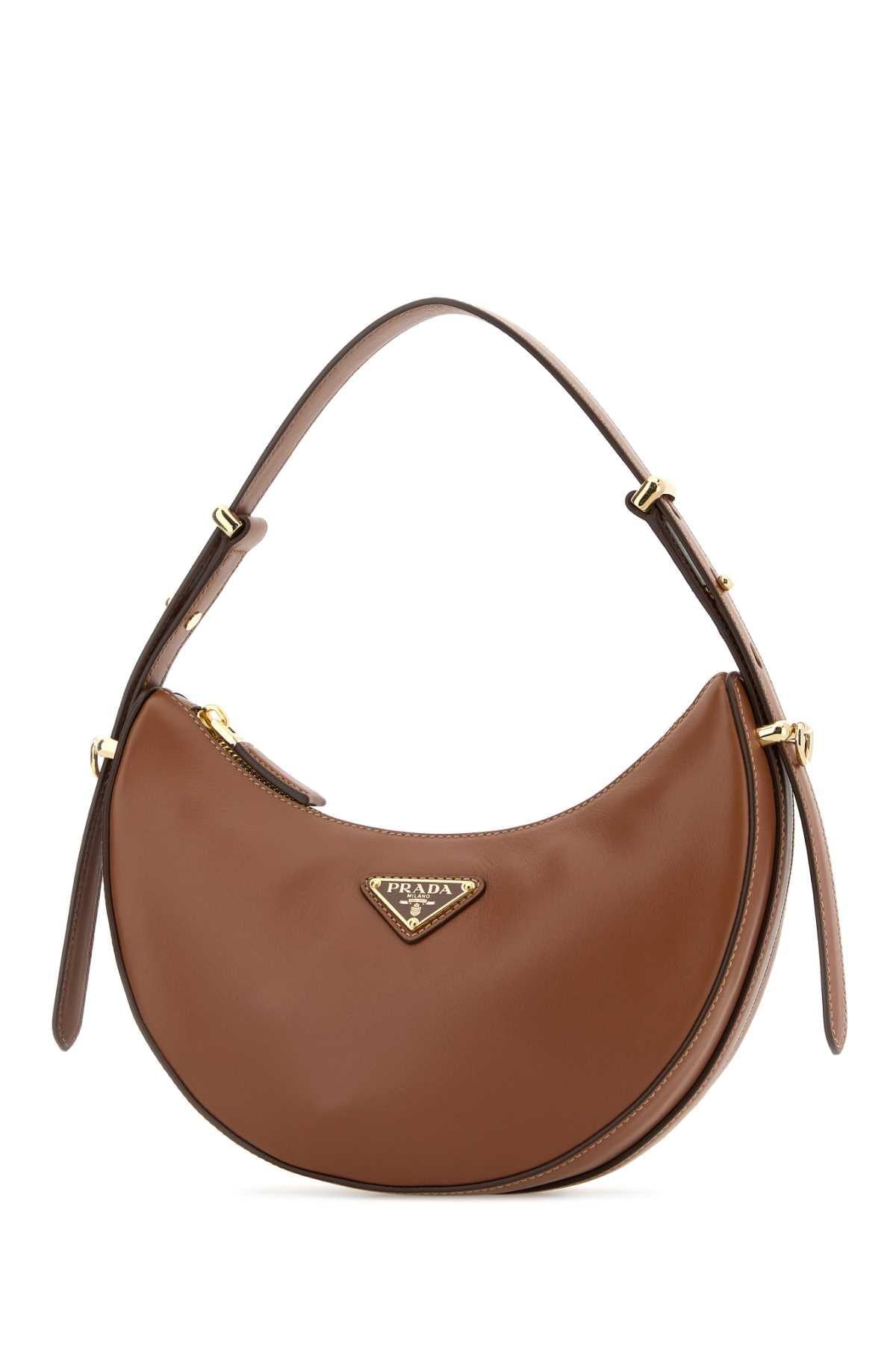 Prada Women Caramel Leather Arqu㨠Handbag PRADA