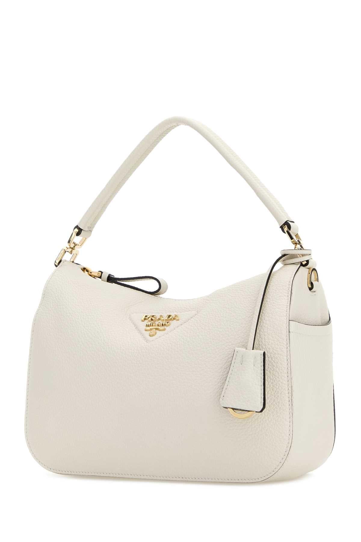 Prada Women Ivory Leather Small Handbag PRADA