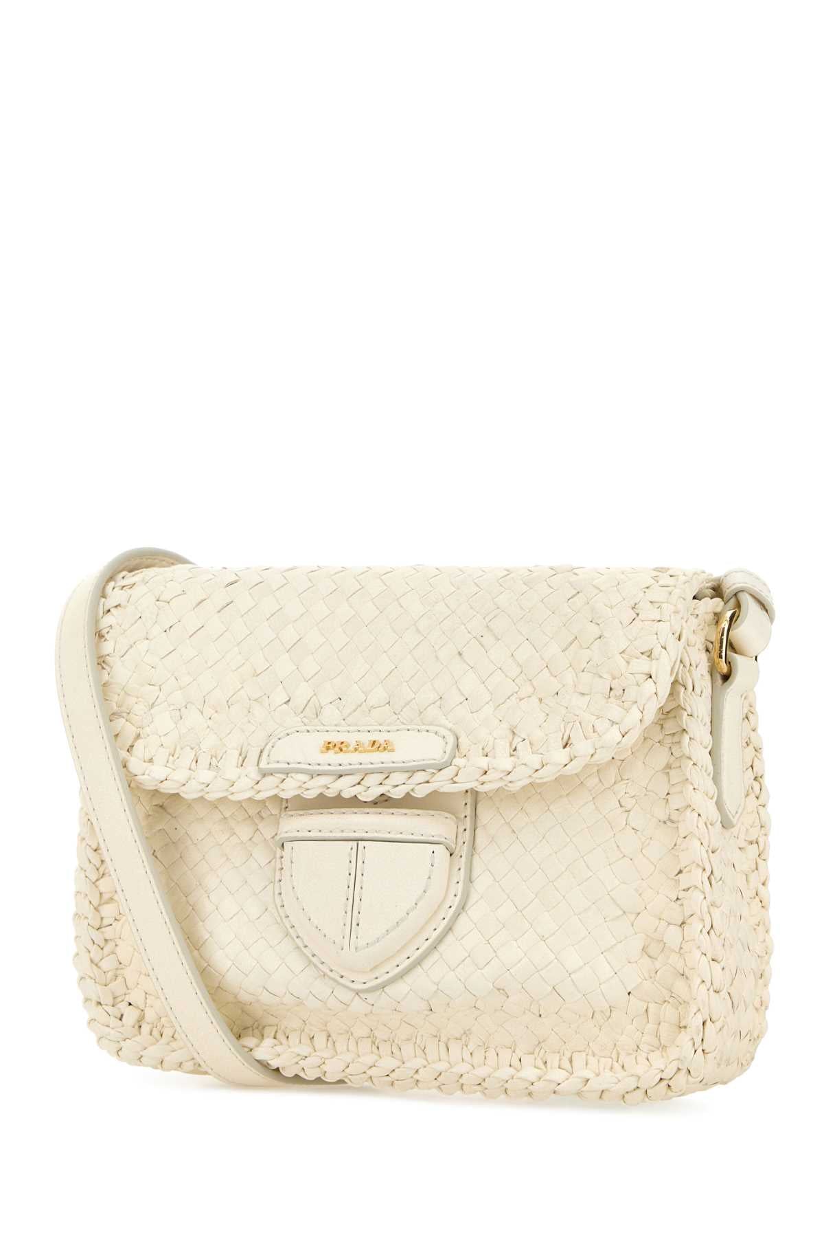 Prada Women White Leather Crossbody Bag PRADA