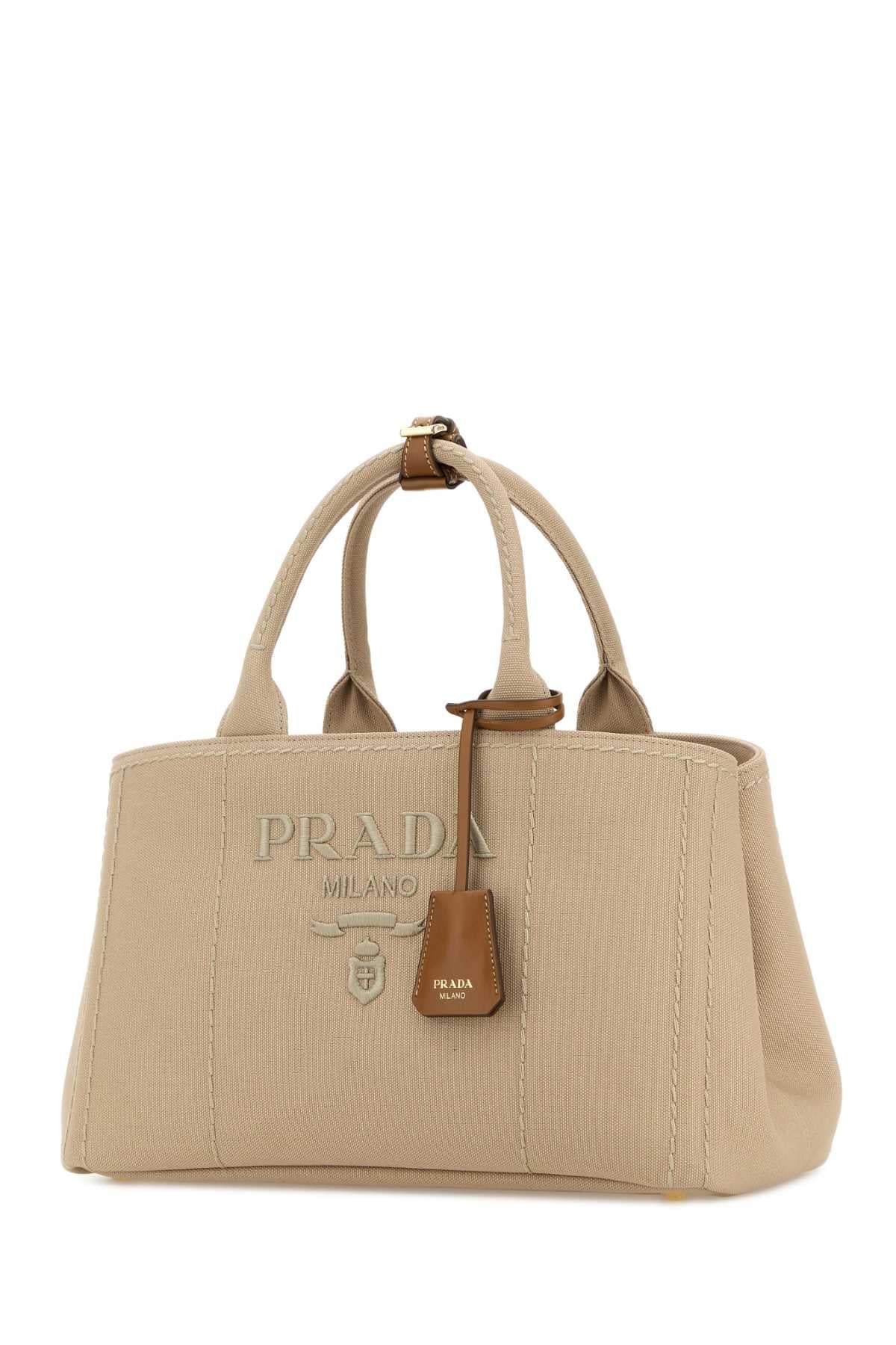 Prada Women Beige Canvas Large Prada Jardiniã¨Re Shopping Bag PRADA