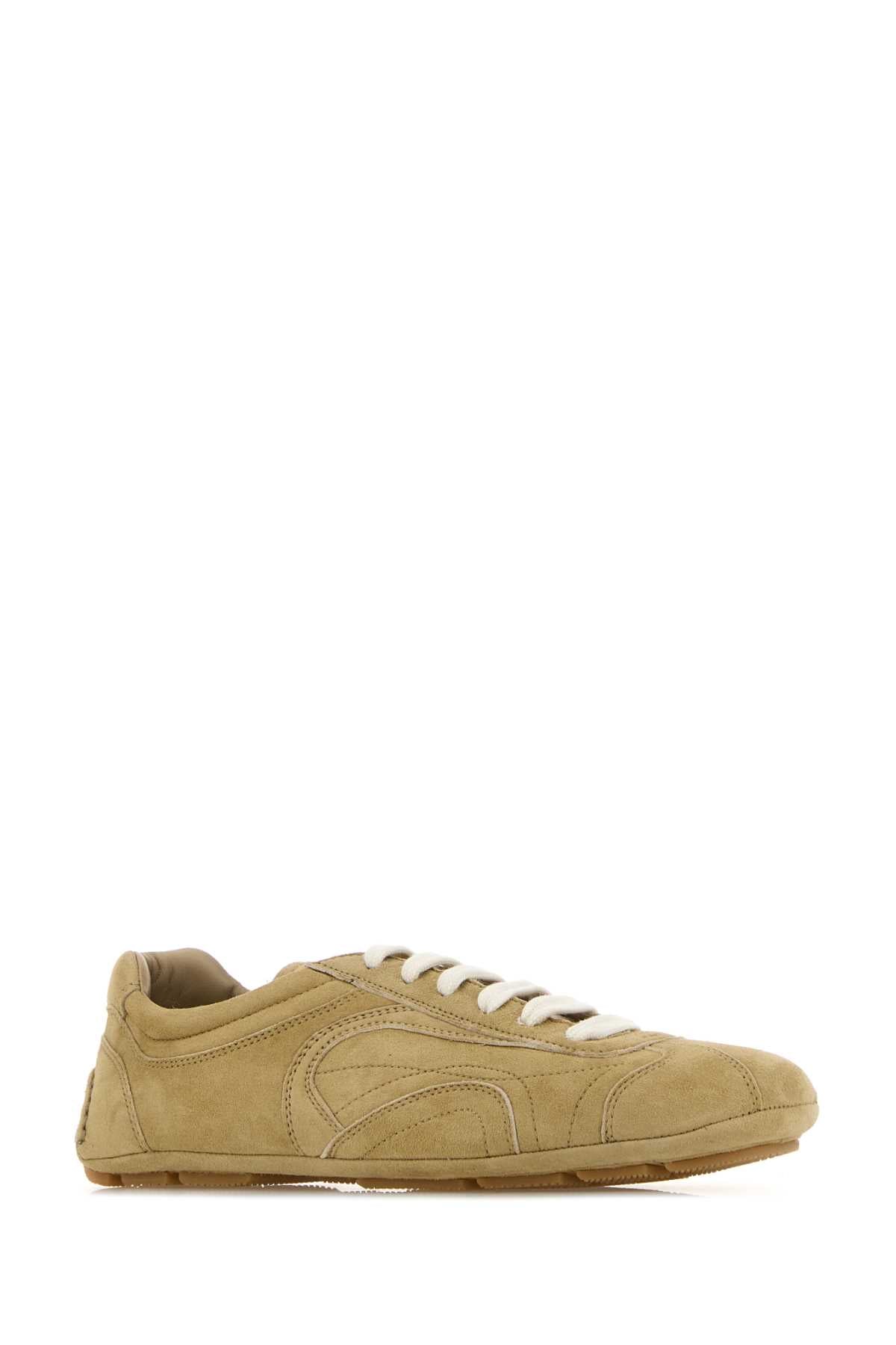 Prada Women Beige Suede Montecarlo Sneakers PRADA