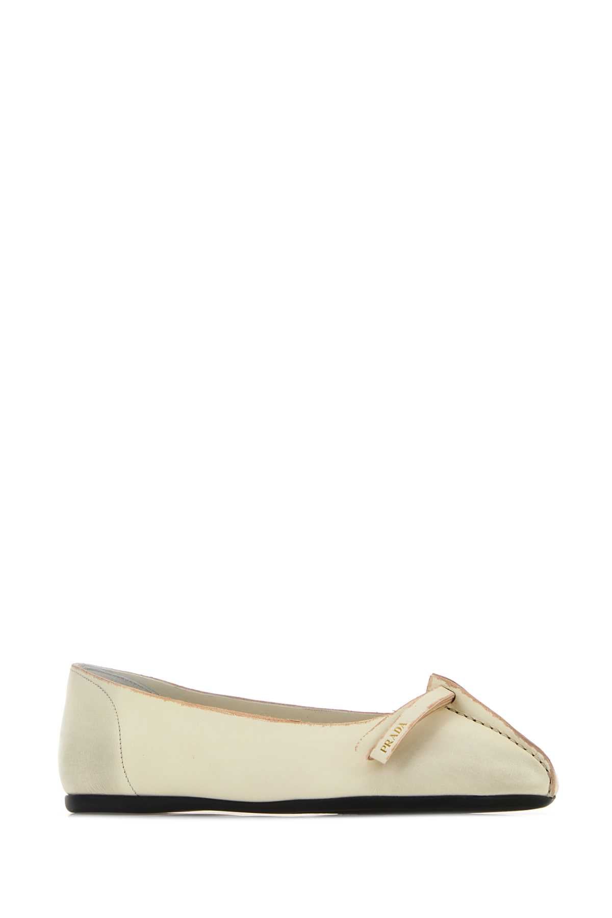 Prada Women Ivory Leather Ballerinas PRADA