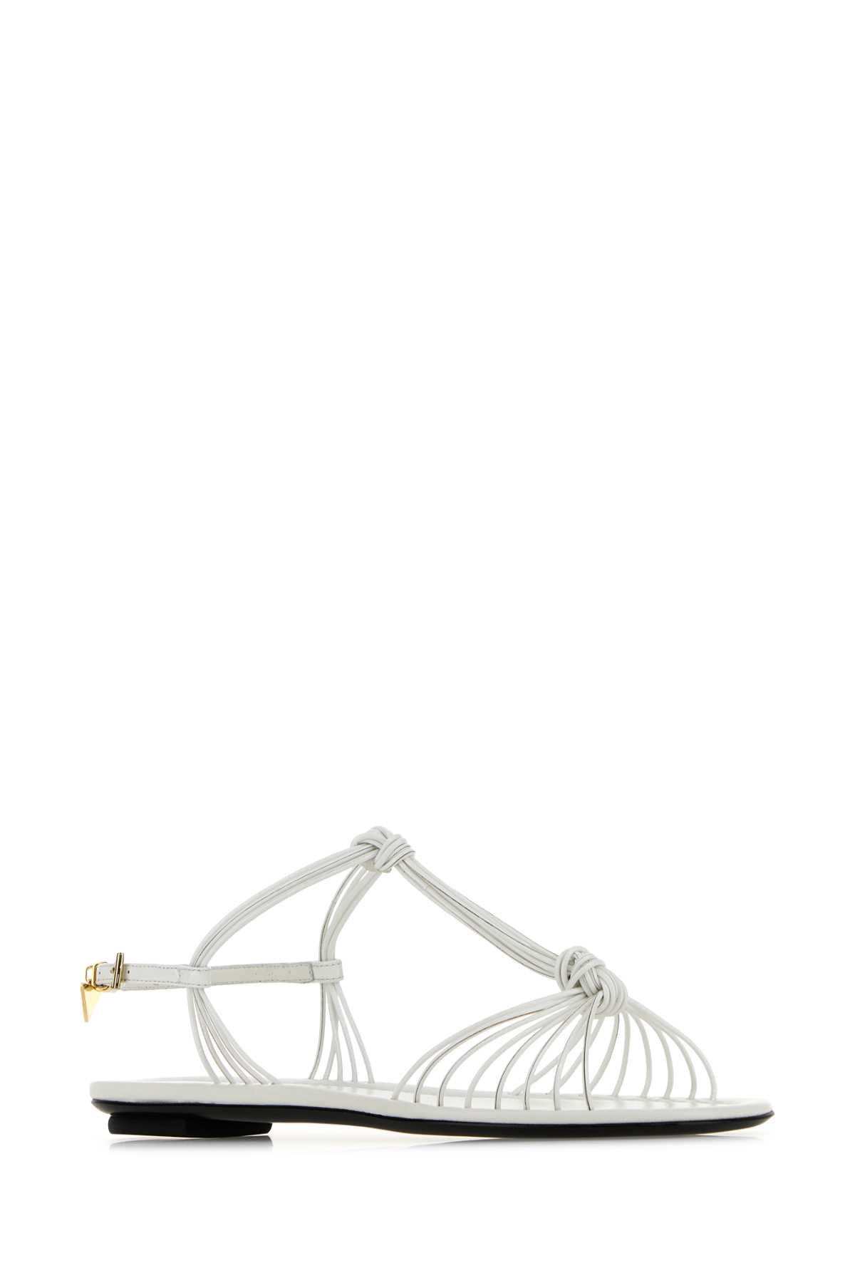Prada Women White Leather Sandals PRADA