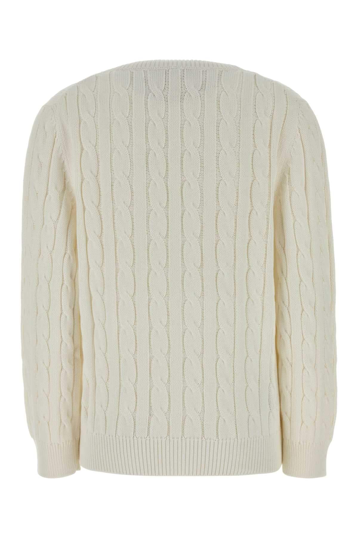 Prada Women White Cotton Sweater PRADA