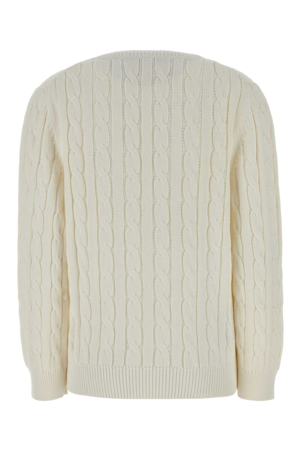 Prada Women White Cotton Sweater PRADA