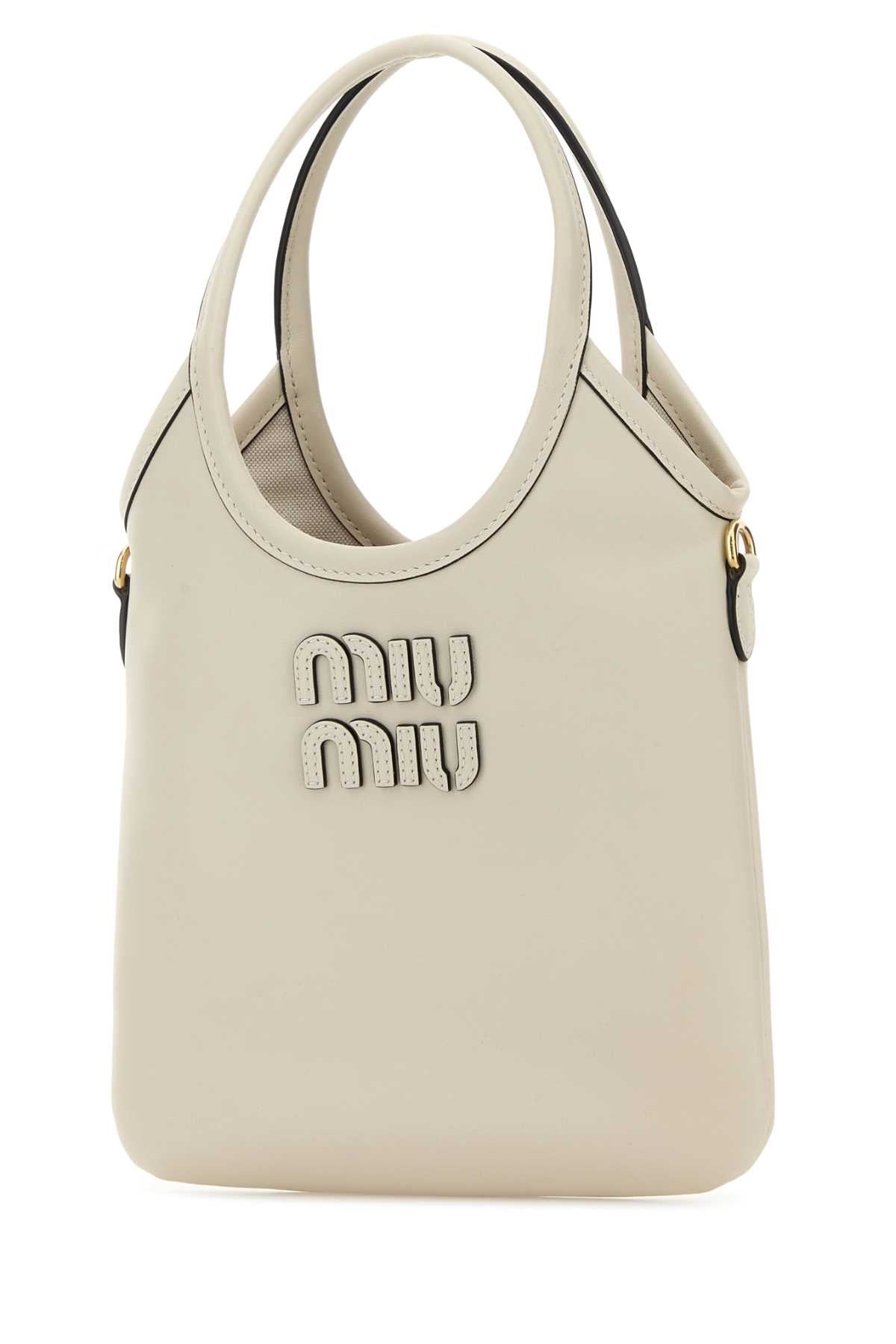 Miu Miu Women Ivory Leather Shopping Bag MIU MIU