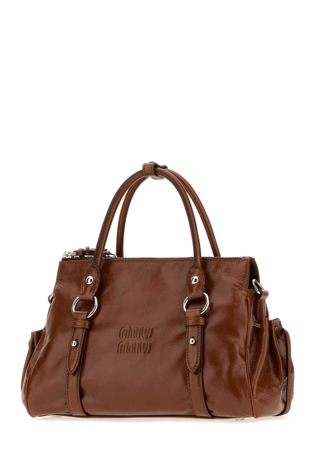 Miu Miu Women Camel Leather Handbag MIU MIU