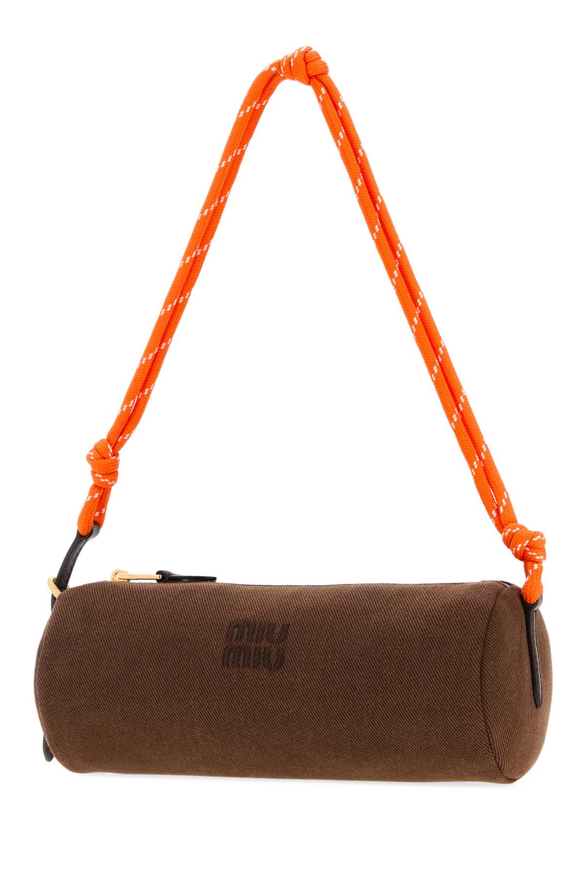 Miu Miu Women Brown Gabardine Shoulder Bag MIU MIU
