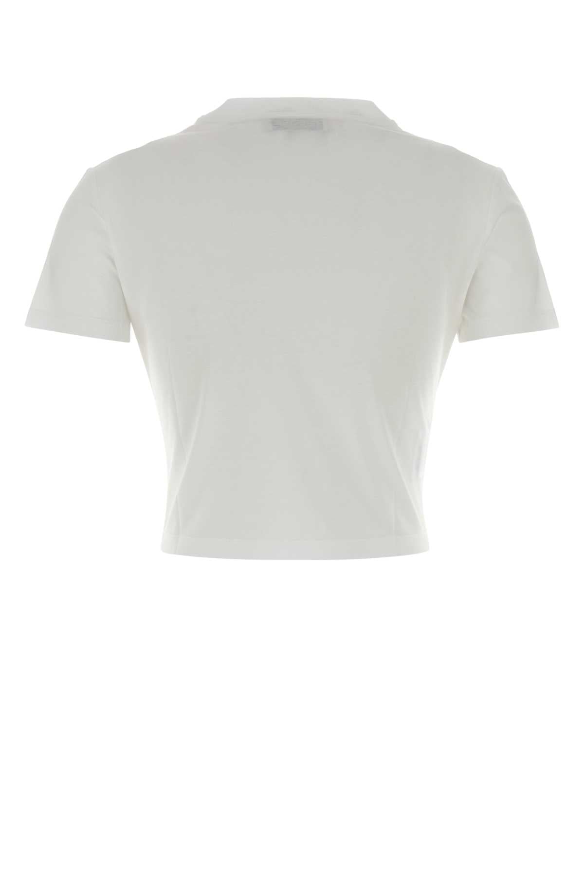 Miu Miu Women White Cotton T-Shirt MIU MIU