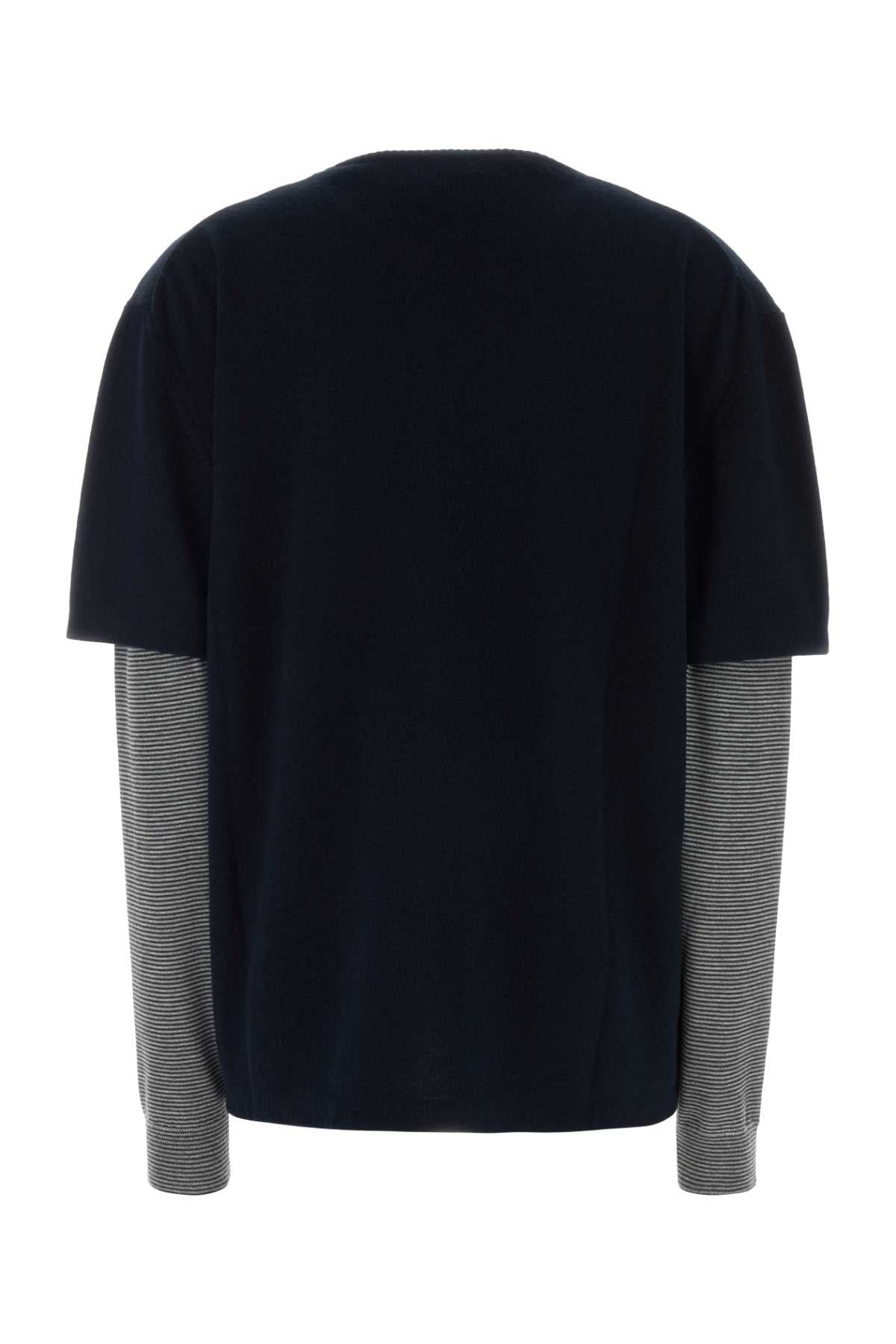 Miu Miu Women Midnight Blue Wool Blend Sweater MIU MIU
