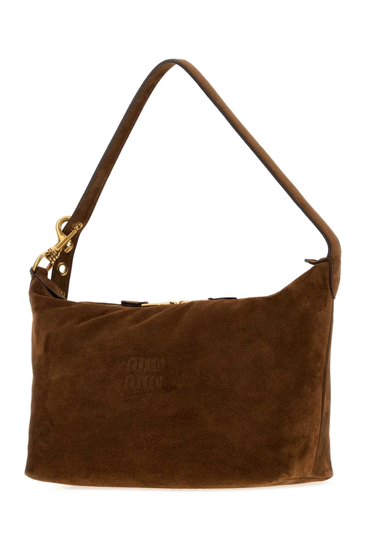 Miu Miu Women Brown Suede Shopping Bag MIU MIU