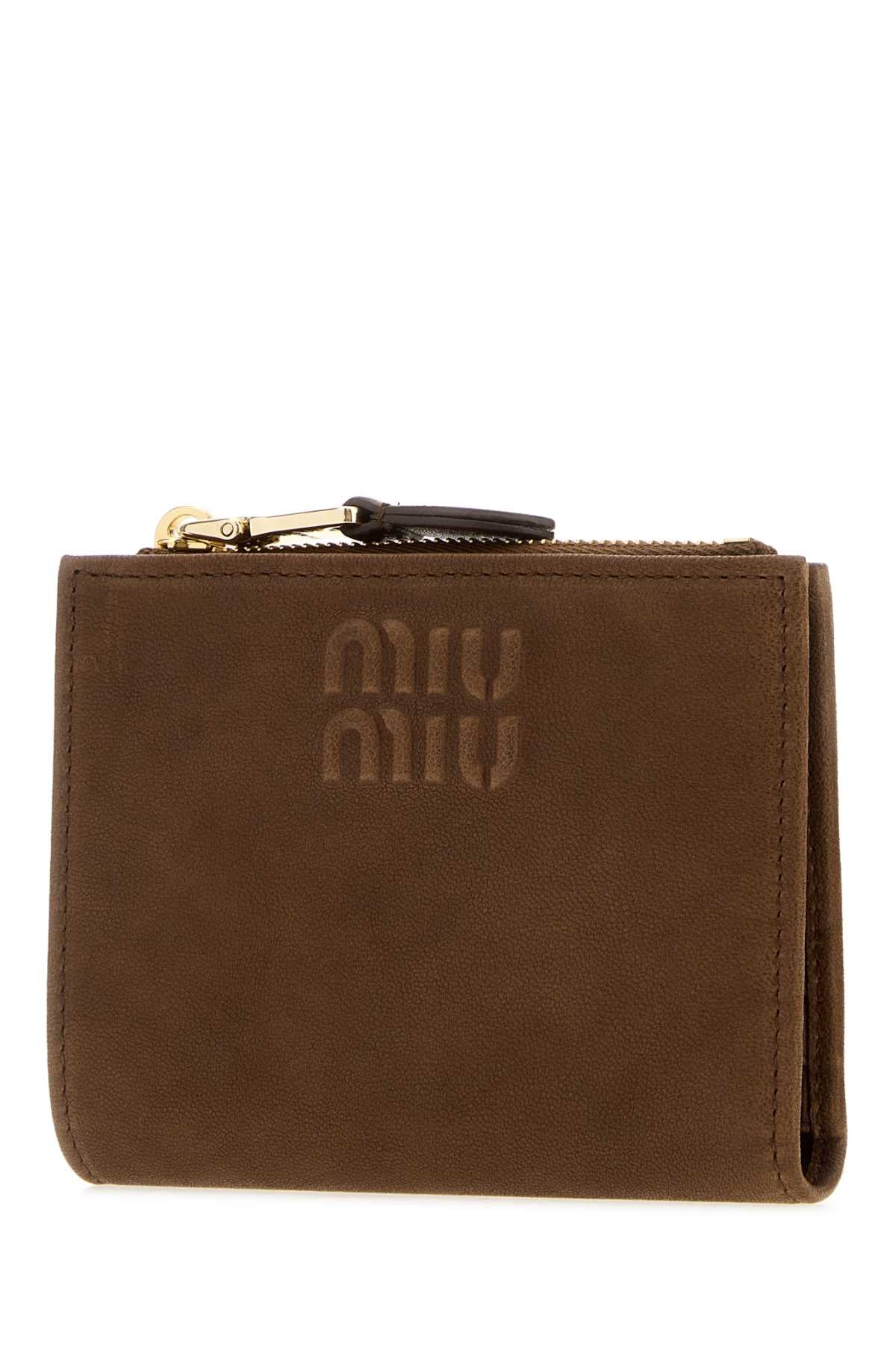 Miu Miu Women Brown Nappa Leather Wallet MIU MIU