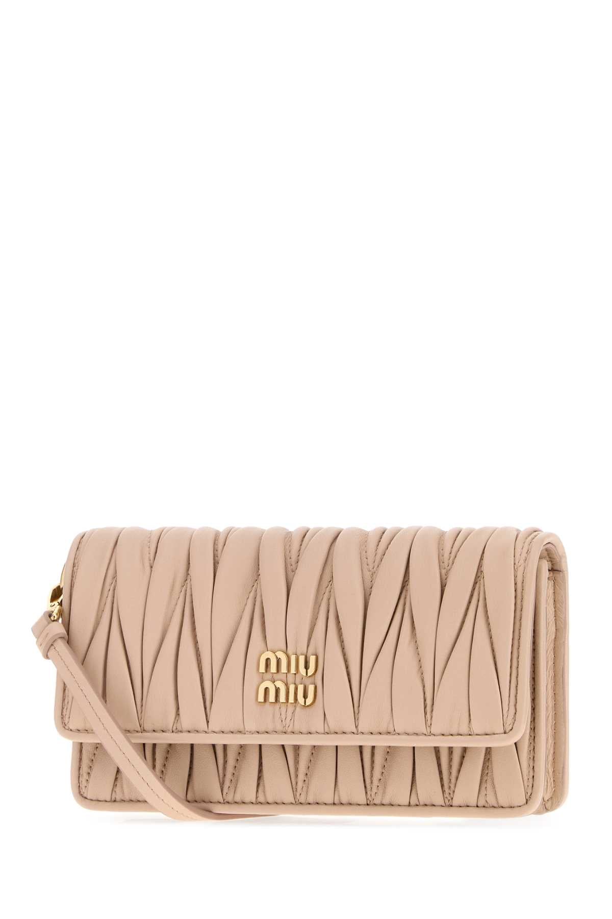 Miu Miu Women Powder Pink Nappa Leather Mini Crossbody Bag MIU MIU