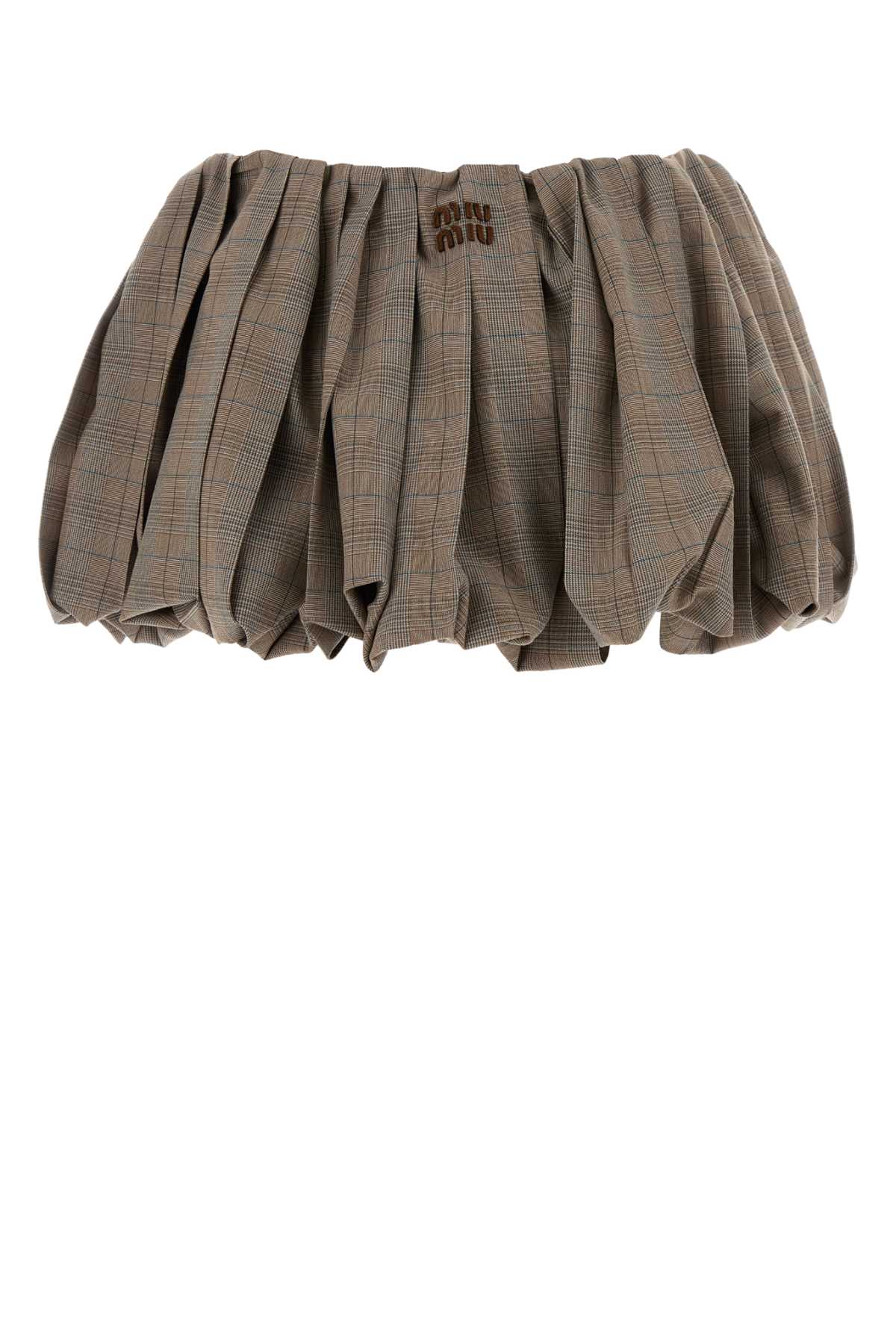 Miu Miu Women Embroidered Wool Mini Skirt MIU MIU