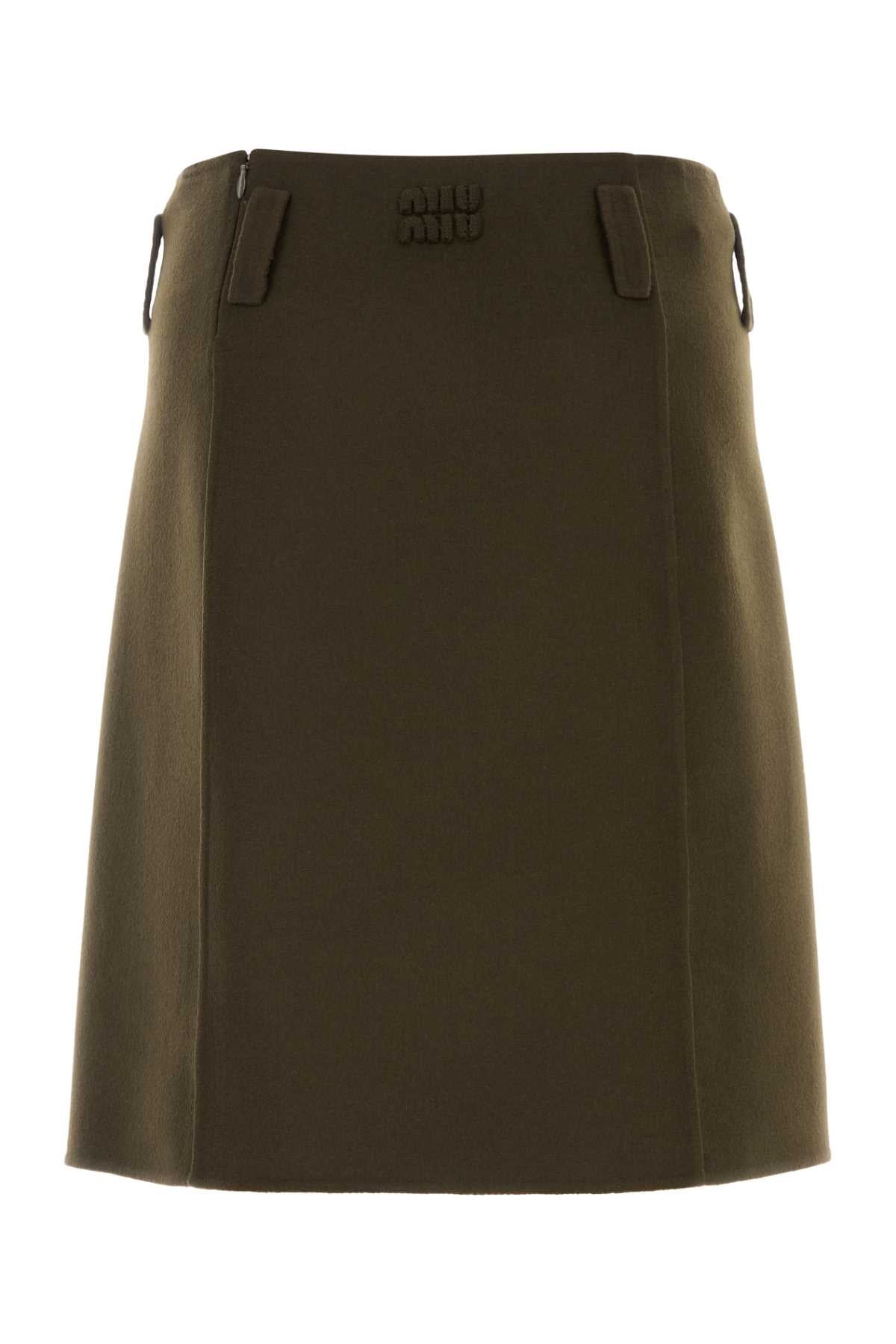 Miu Miu Women Brown Wool Blend Skirt MIU MIU