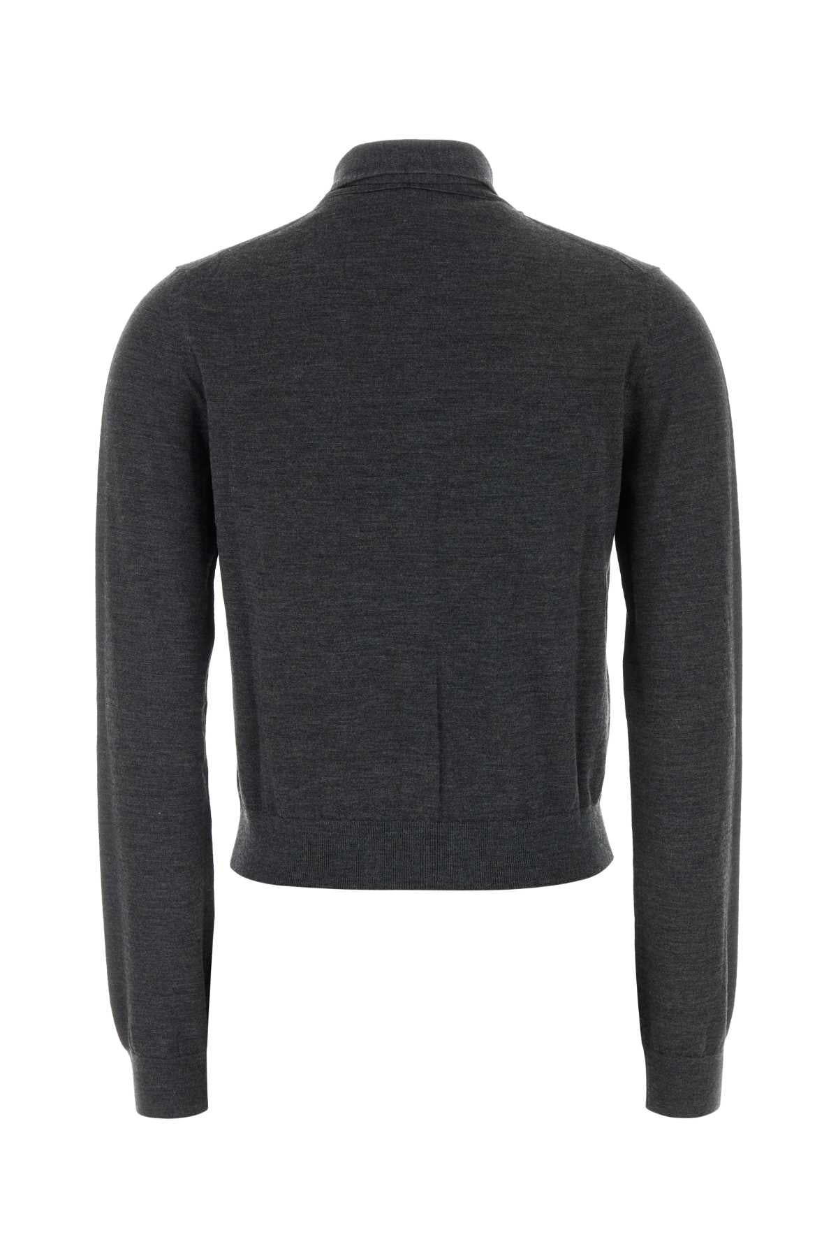 Miu Miu Women Charcoal Stretch Wool Blend Cardigan MIU MIU