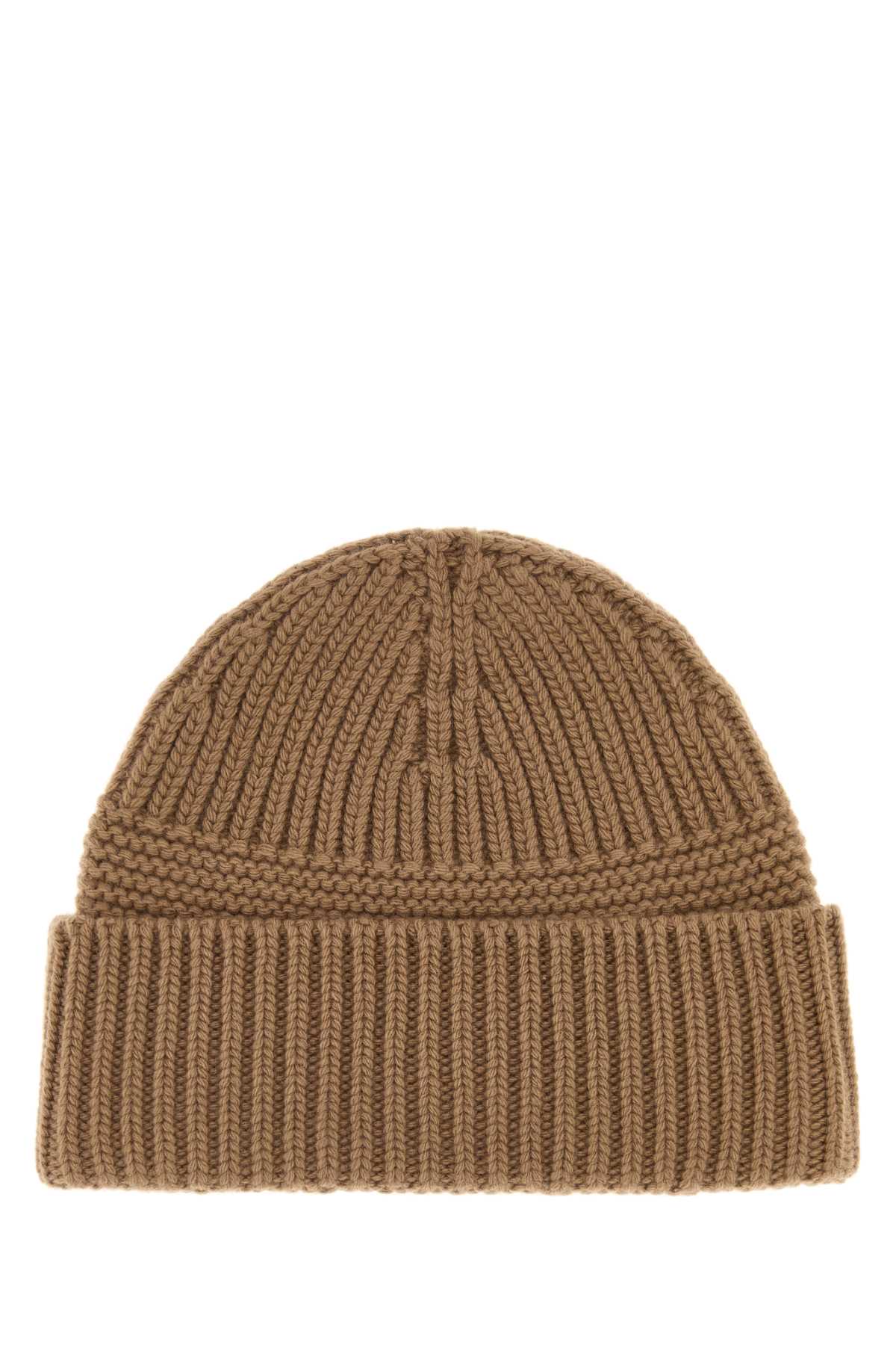Miu Miu Women Camel Wool Blend Beanie Hat MIU MIU