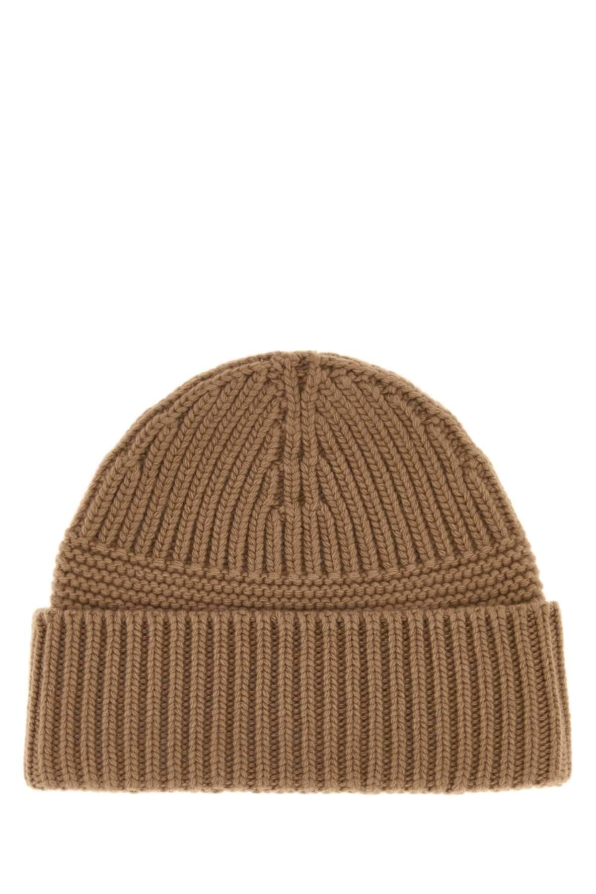 Miu Miu Women Camel Wool Blend Beanie Hat MIU MIU