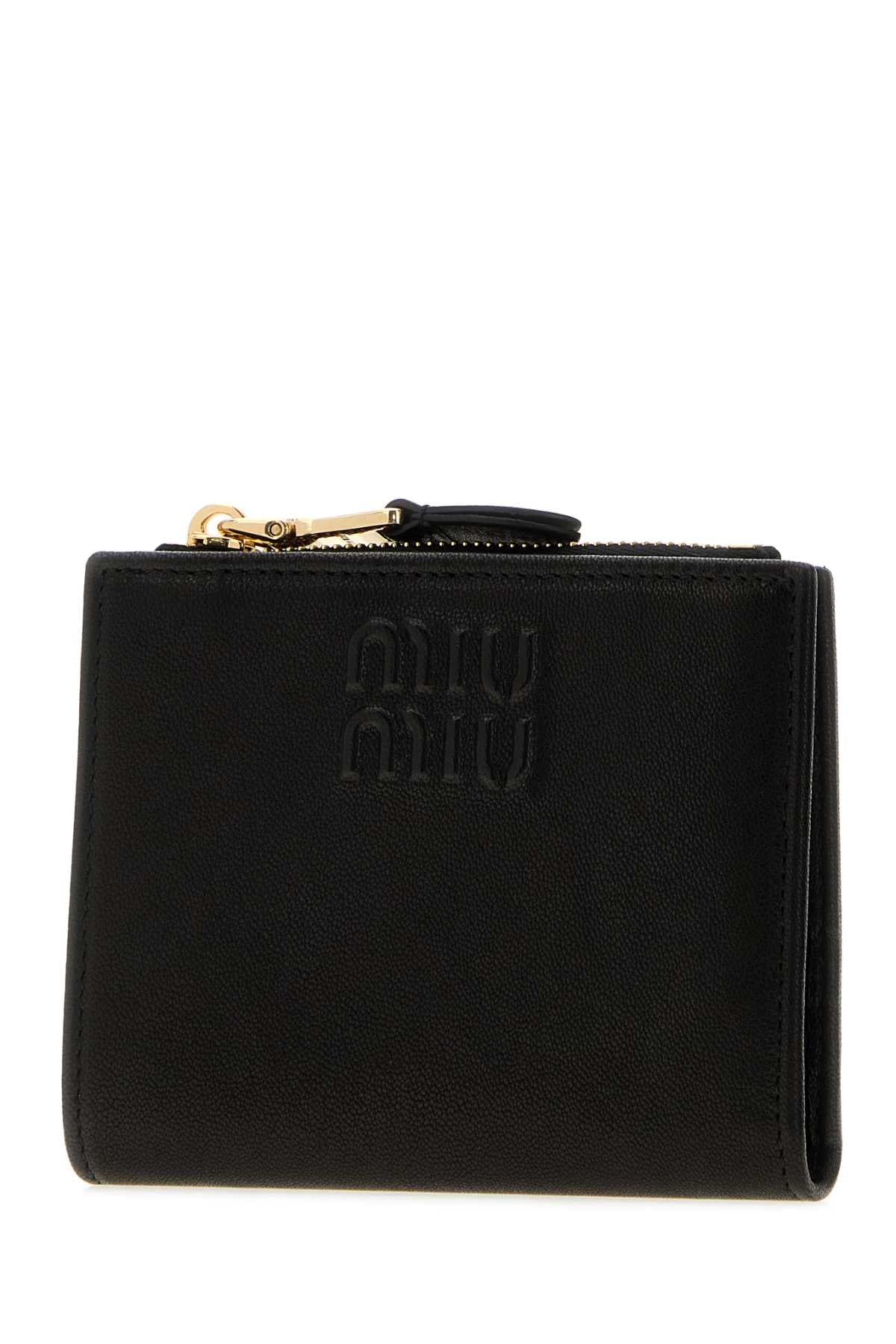 Miu Miu Women Black Nappa Leather Wallet MIU MIU