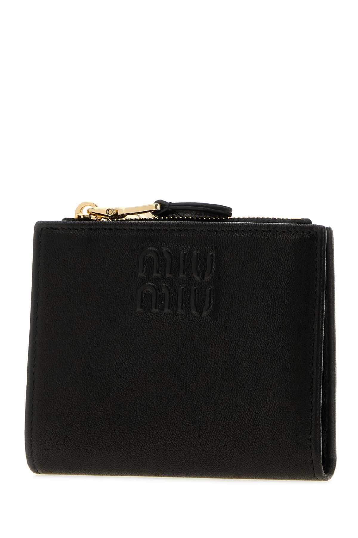 Miu Miu Women Black Nappa Leather Wallet MIU MIU