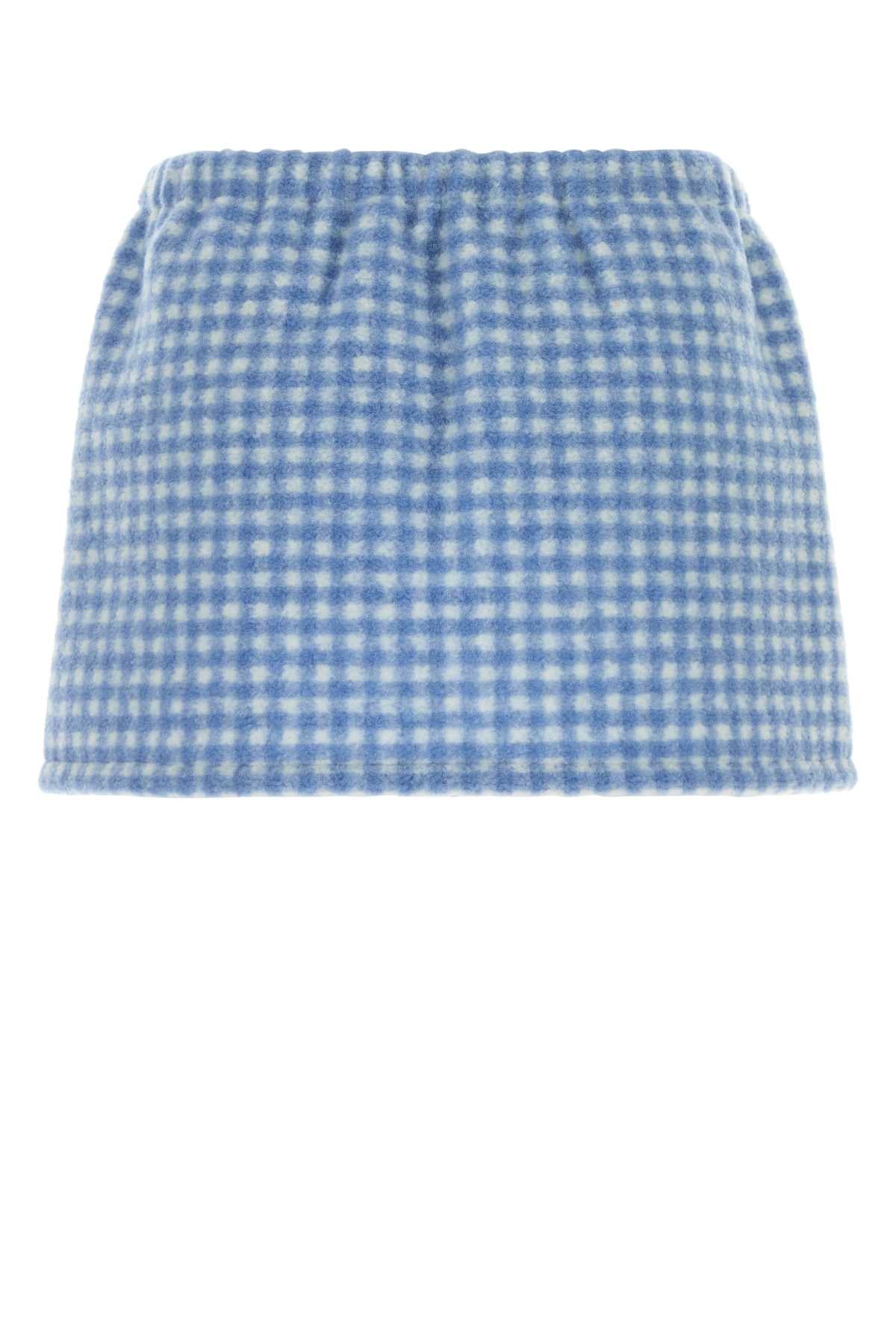 Miu Miu Women Printed Pile Mini Skirt MIU MIU
