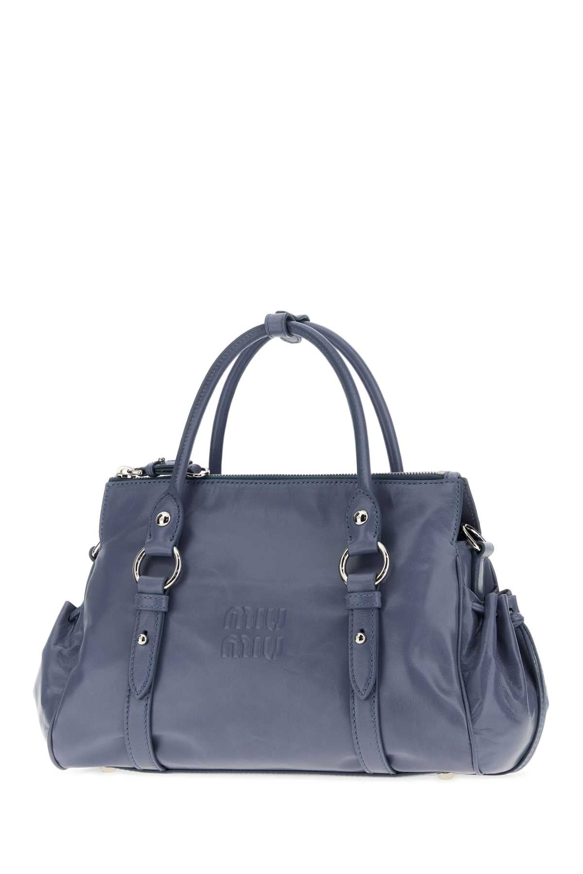 Miu Miu Women Cerulean Blue Leather Handbag MIU MIU
