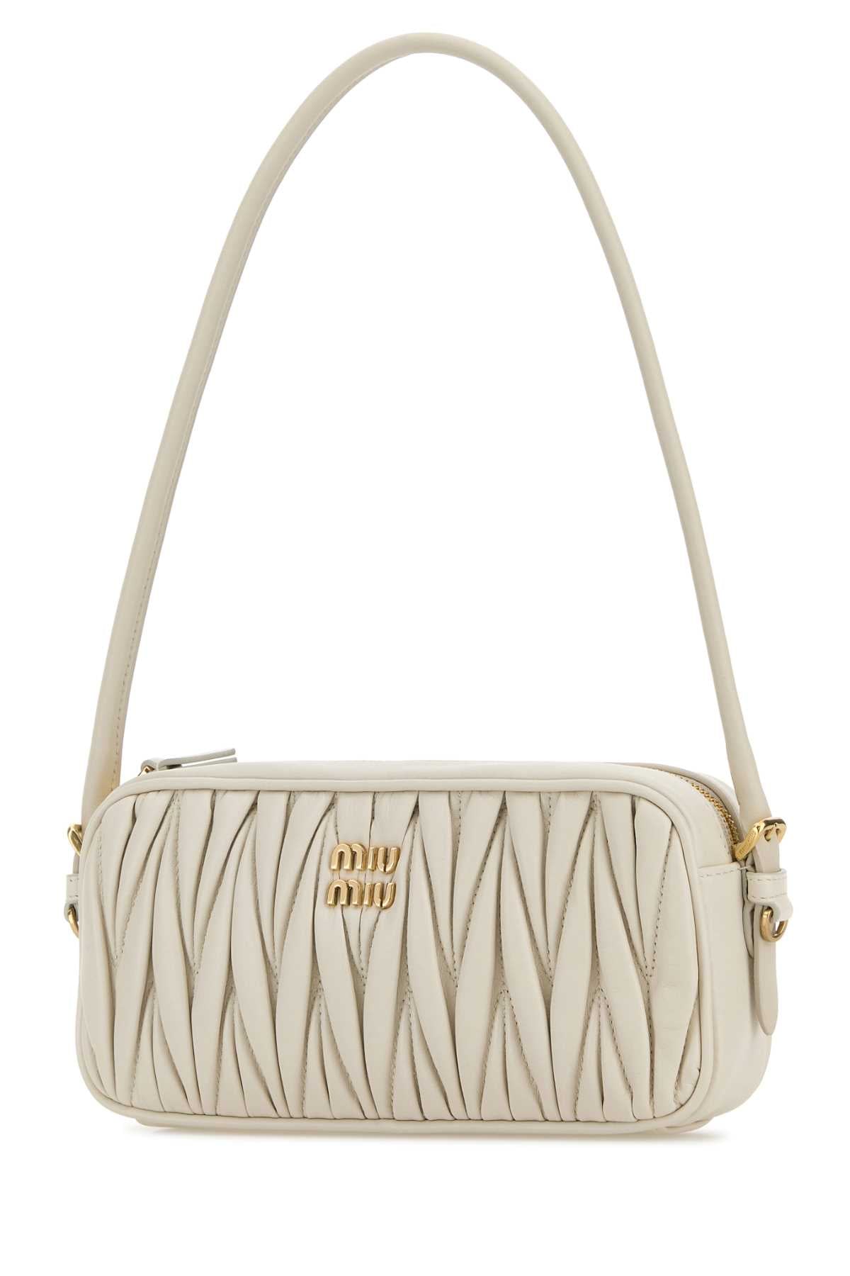 Miu Miu Women White Nappa Leather Shoulder Bag MIU MIU