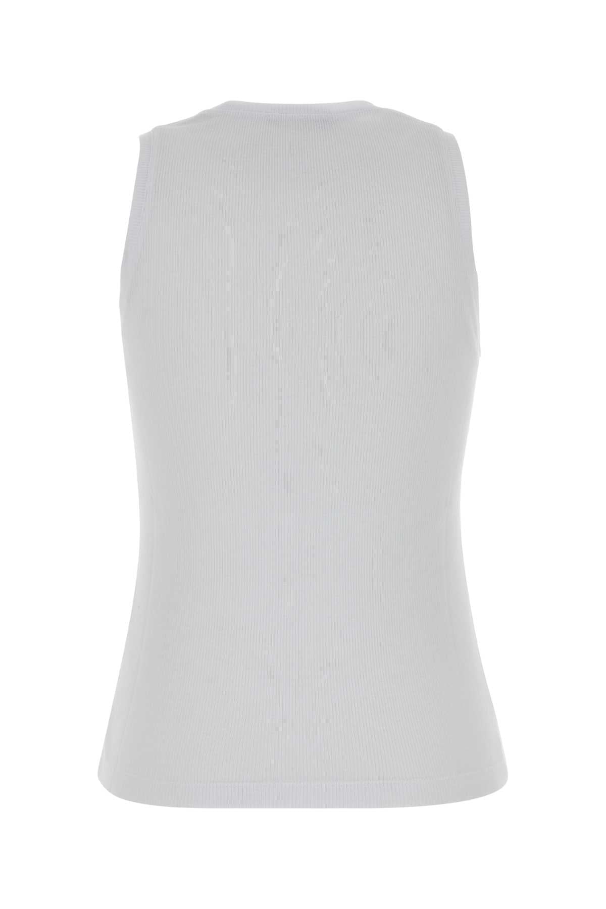 Balmain Women White Cotton Tank Top BALMAIN