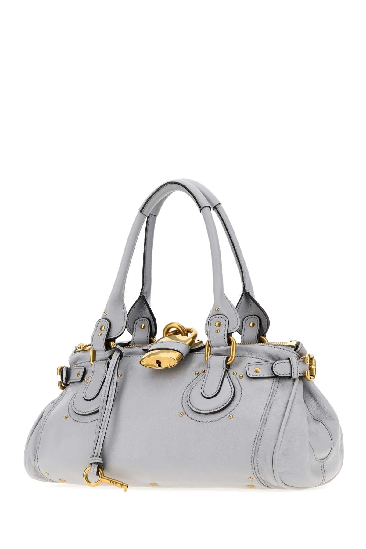 Chloe Women Powder Blue Leather Paddington Shoulder Bag CHLOE