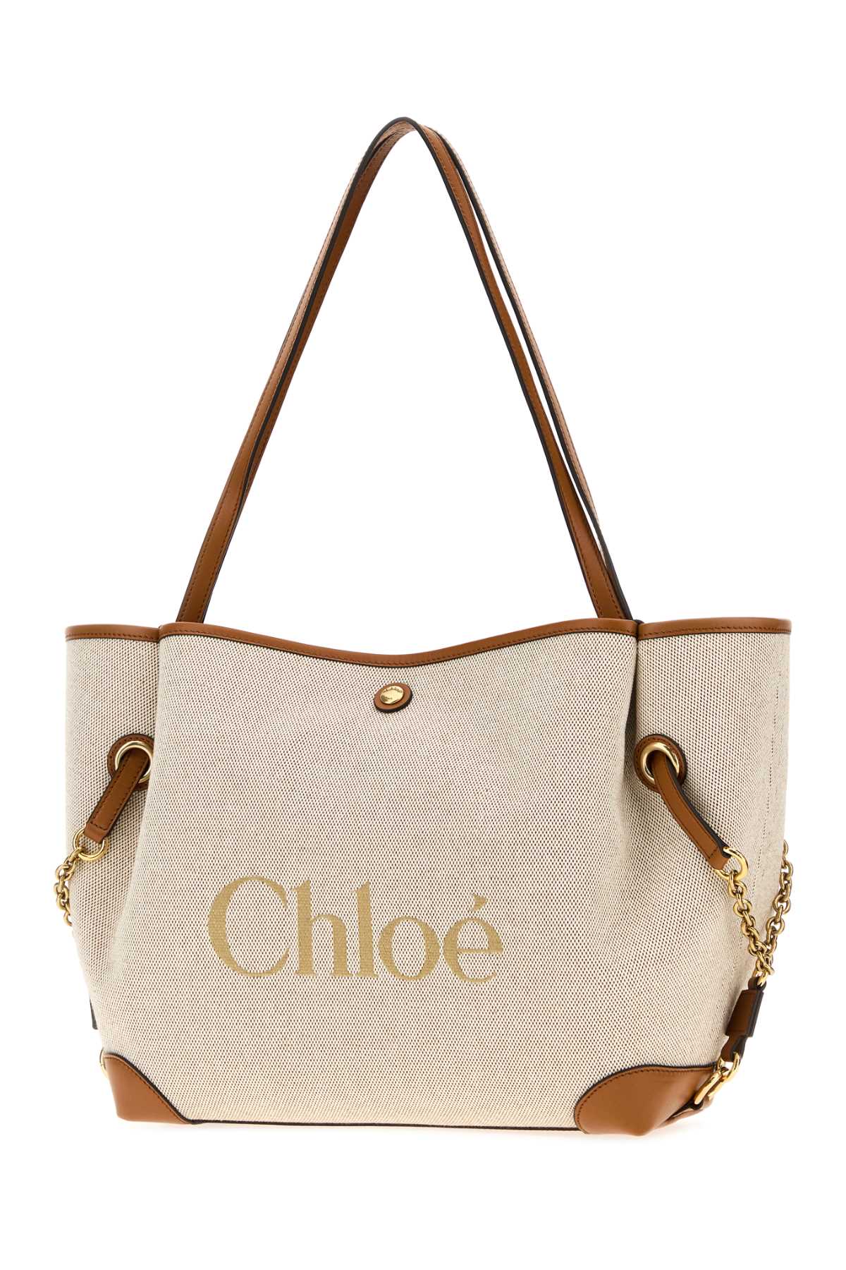 Chloe Women Sand Canvas Chloe Clover Shopping Bag CHLOE