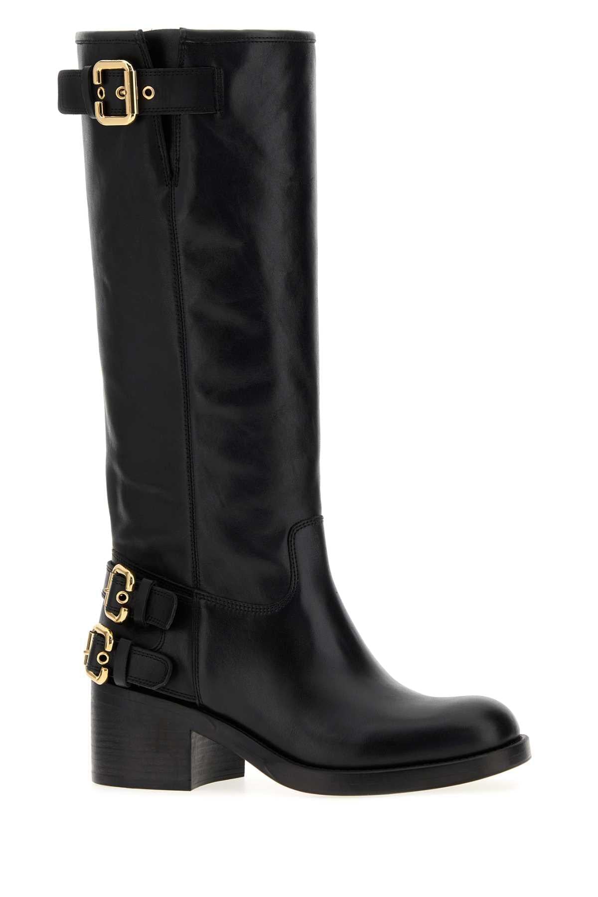 Chloe Women Black Leather Dakota Boots CHLOE