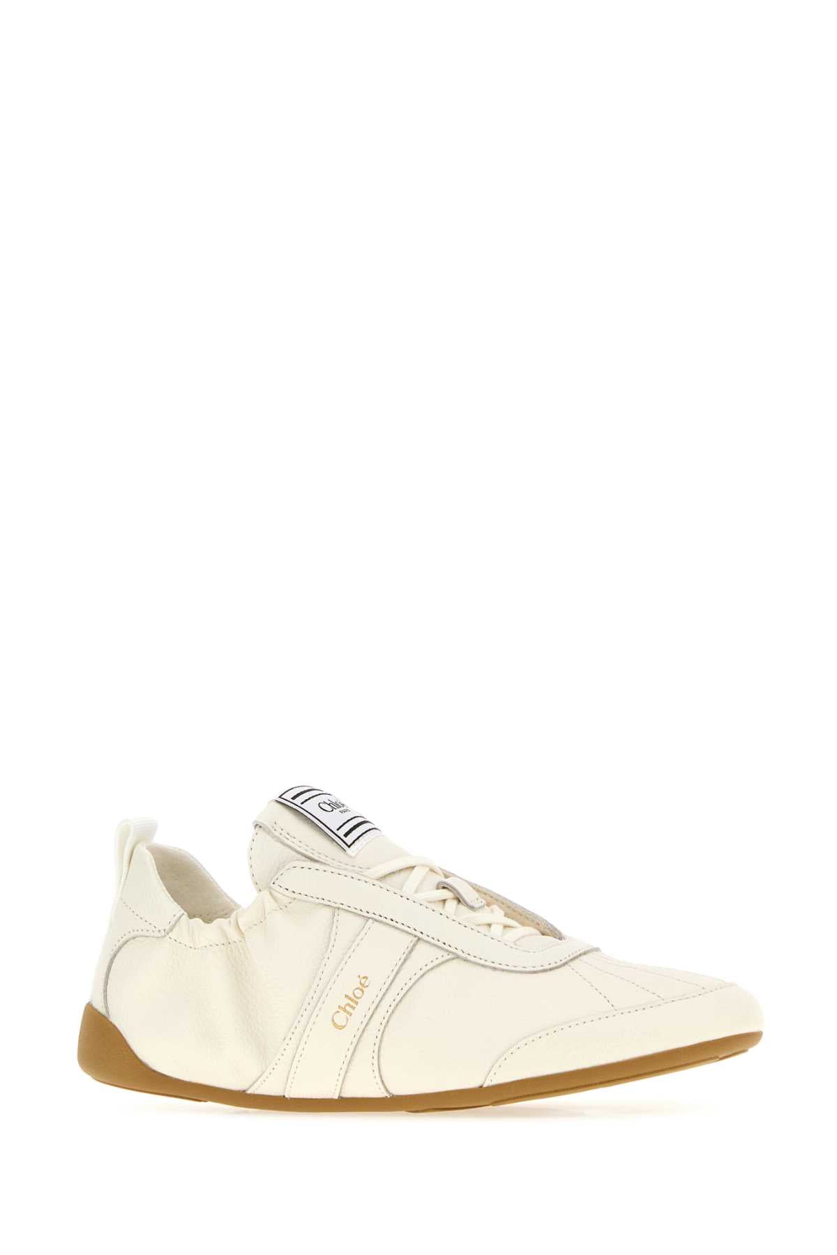 Chloe Women Ivory Leather Chloe Kick Sneakers