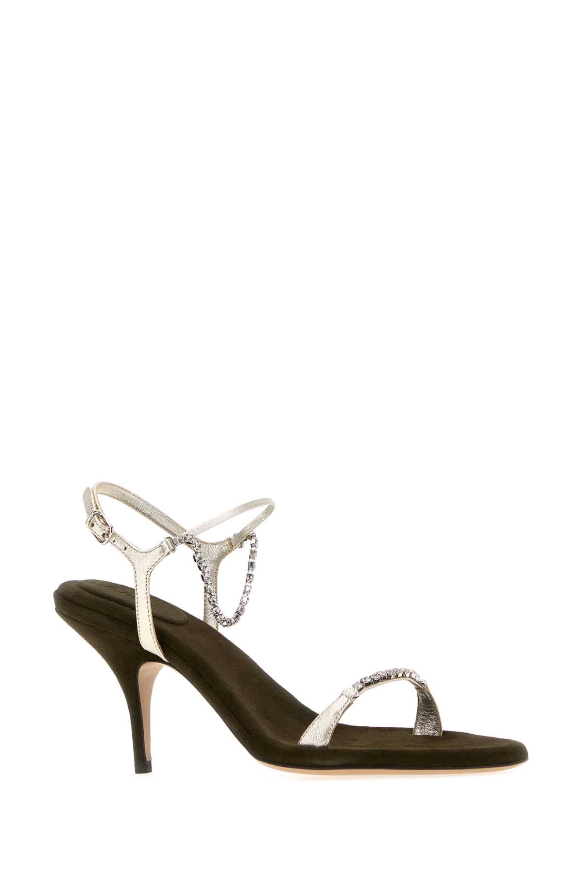 Chloe Women Silver Leather Zia Sandals CHLOE