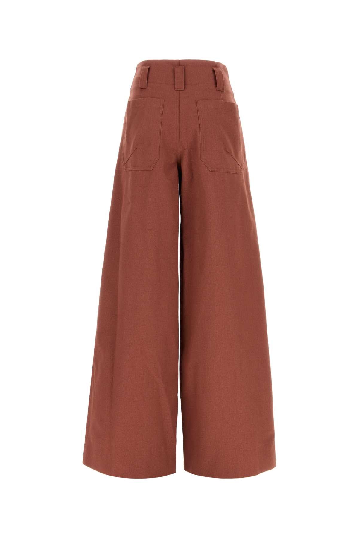 Chloe Women Red Cotton Wide-Leg Pant CHLOE