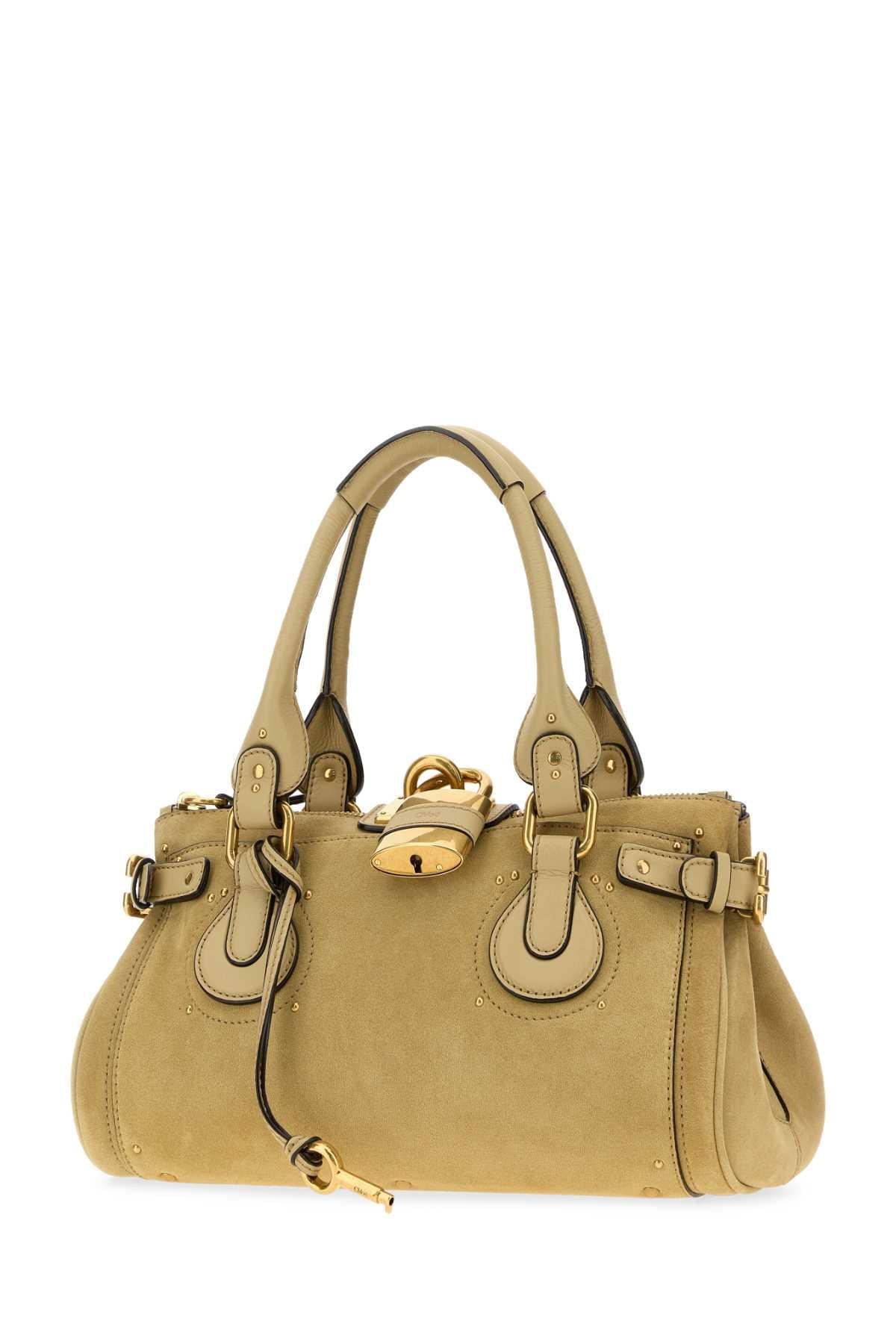 Chloe Women Mustard Suede Paddington Shopping Bag CHLOE
