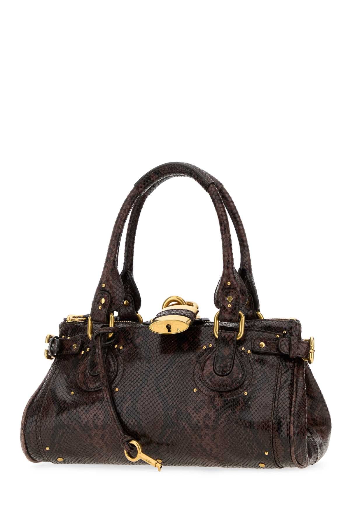 Chloe Women Printed Leather Paddington Shoulder Bag CHLOE