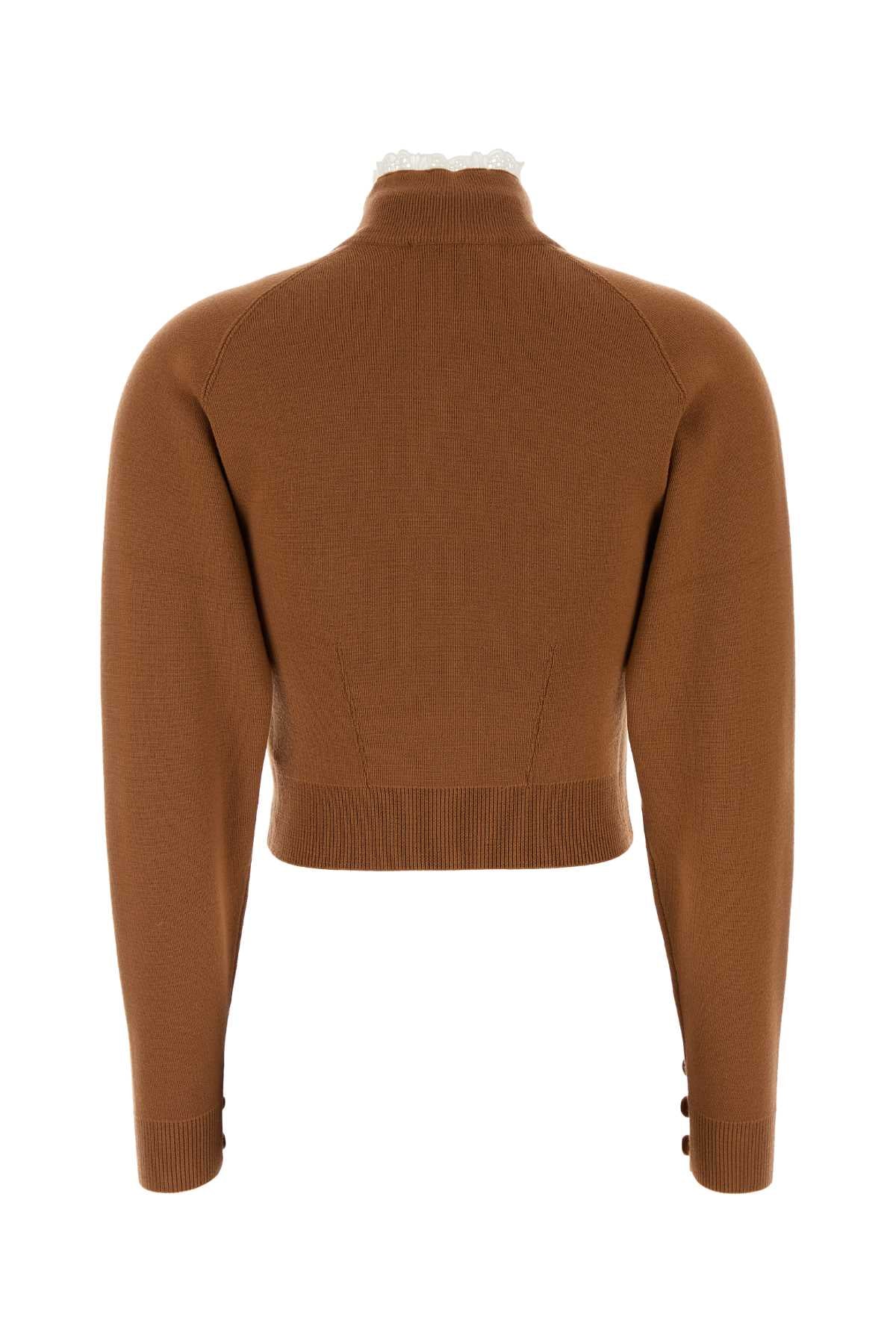 Chloe Women Caramel Wool Sweater CHLOE