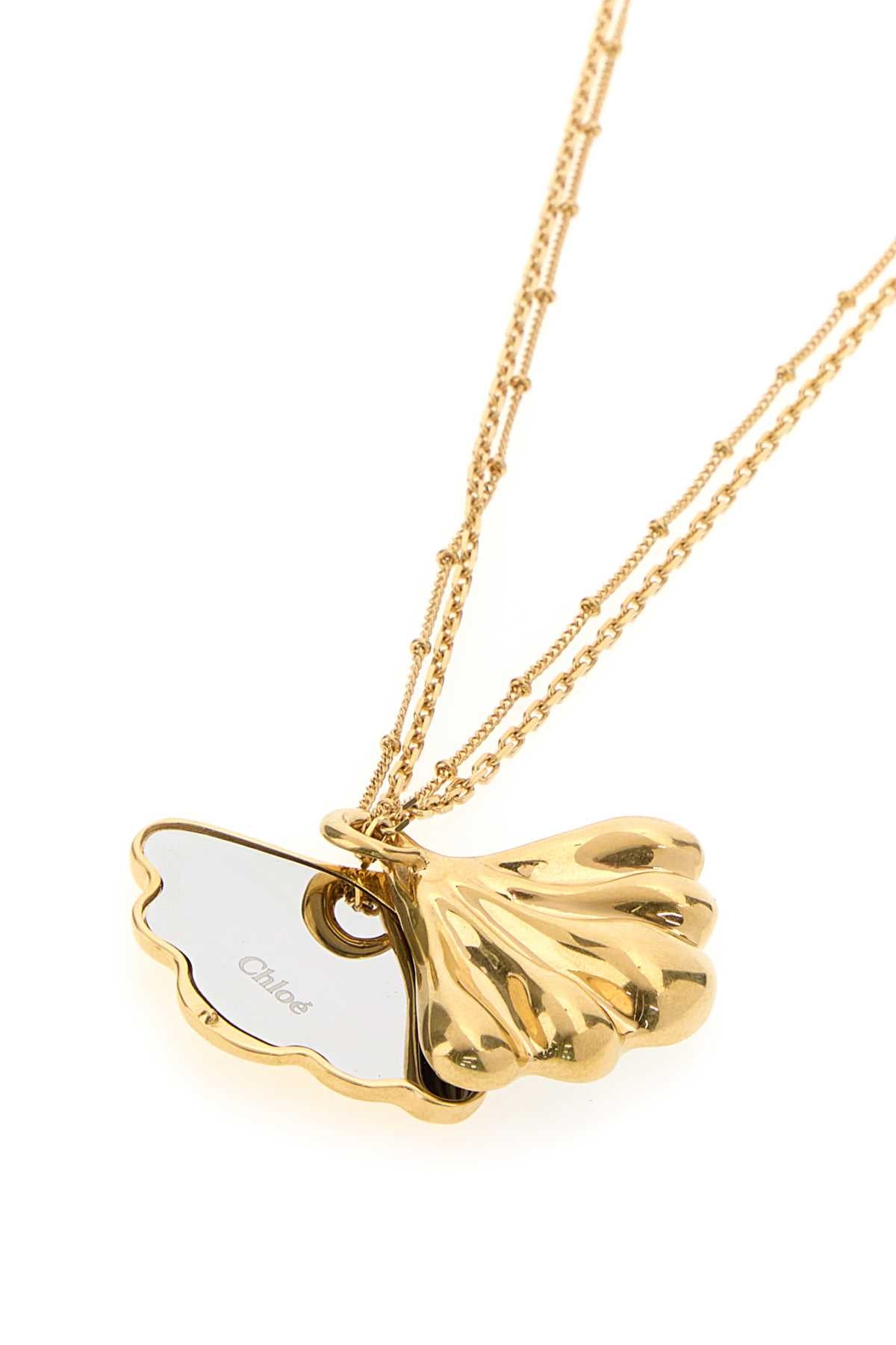 Chloe Women Gold Metal Chloe Mirror Necklace CHLOE