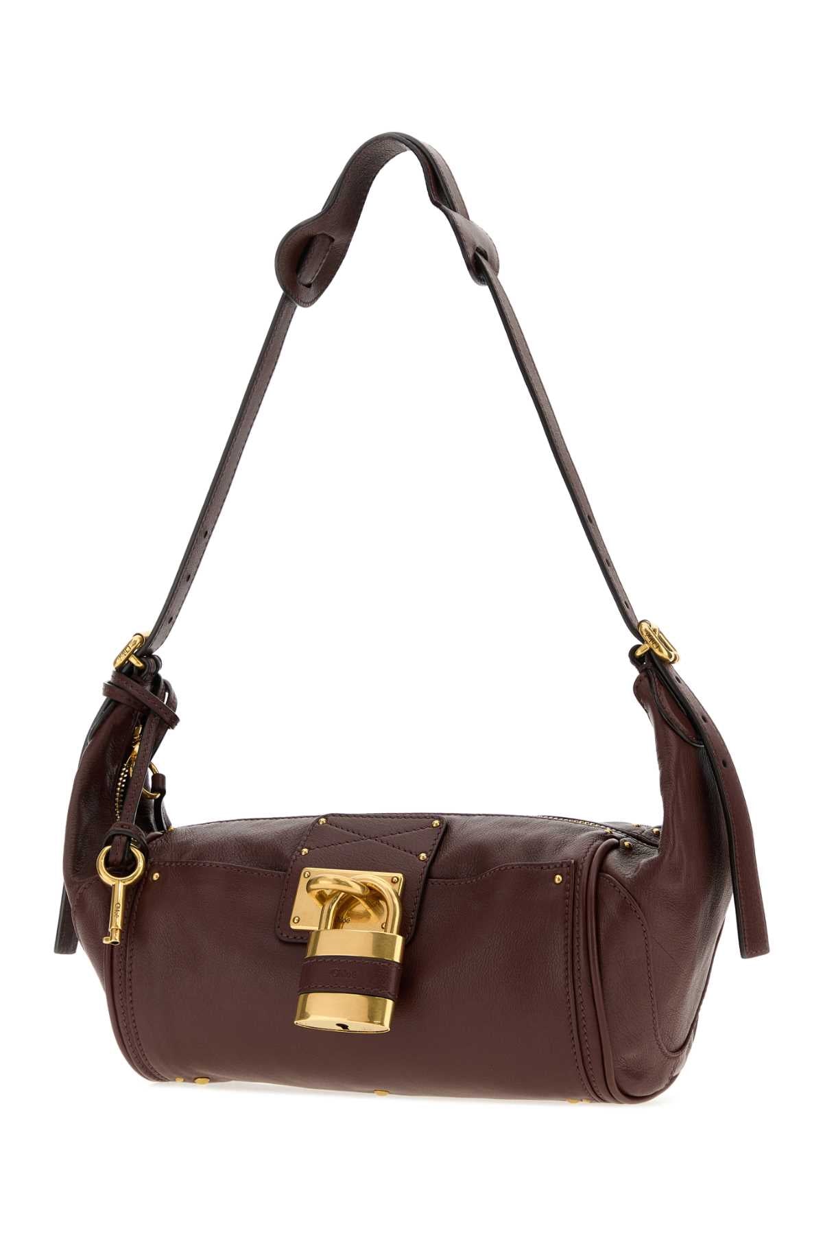 Chloe Women Burgundy Leather Paddington Shoulder Bag CHLOE